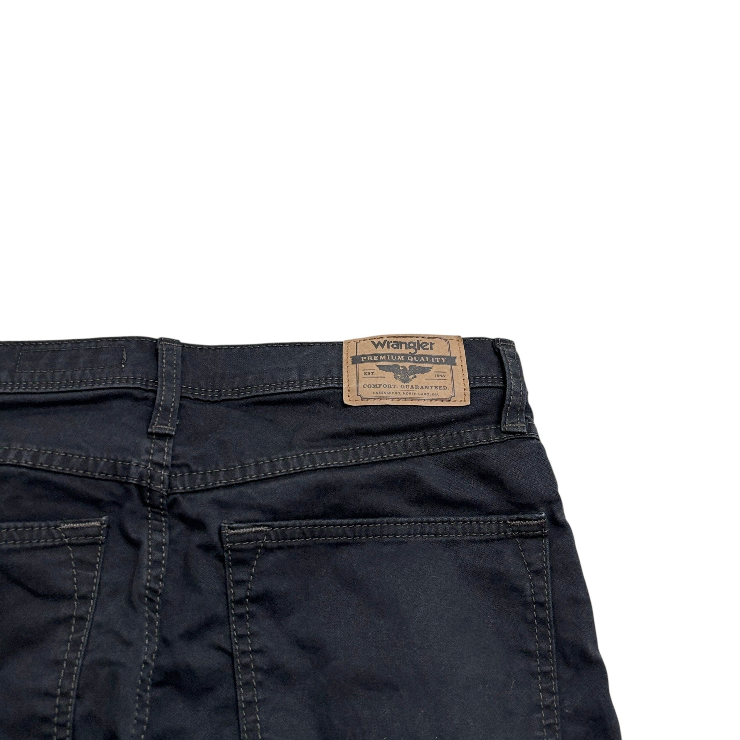 Wrangler Trousers W32 L32 Mens Black Regular Straight Fit Stretch Pants (E)