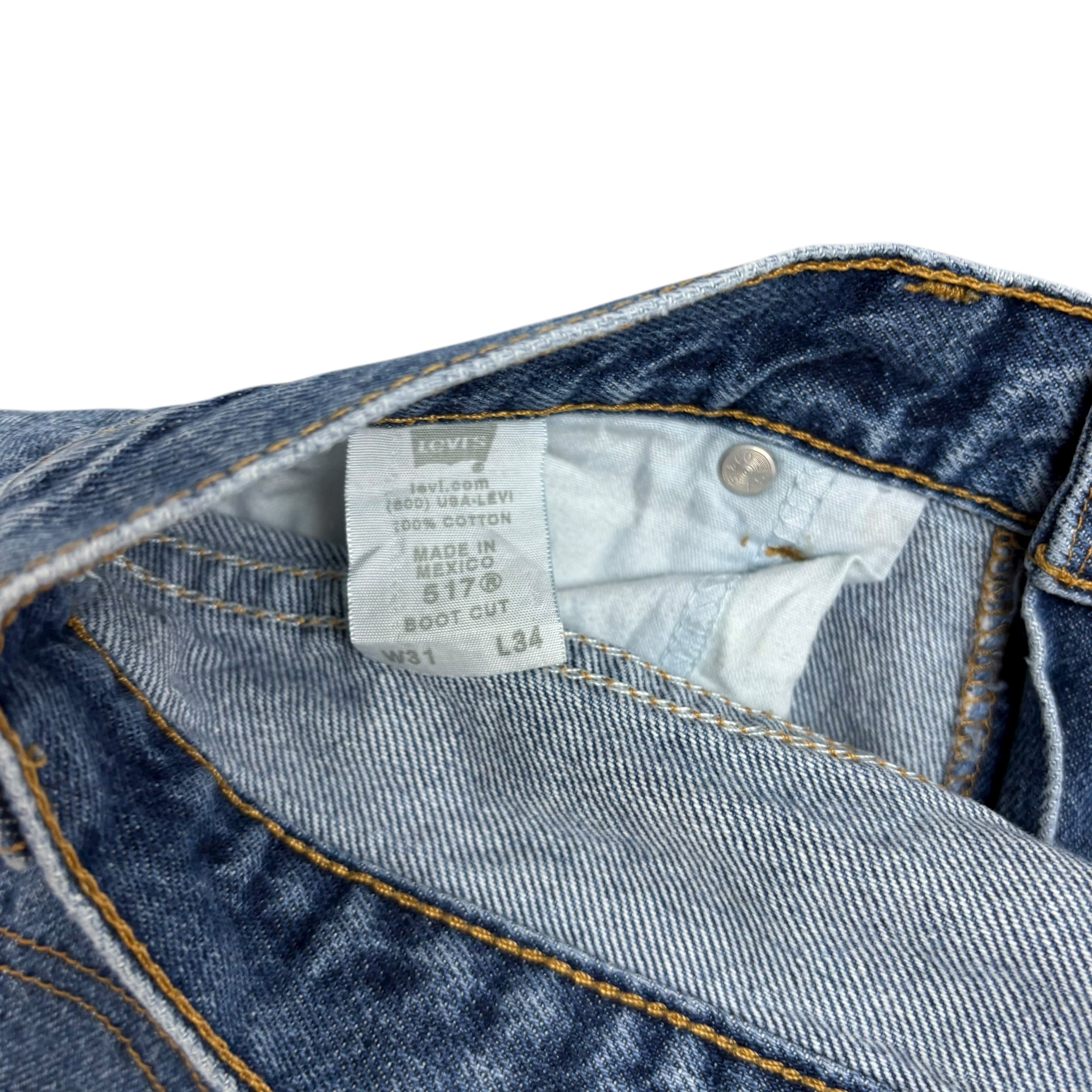 Levis 517 Jeans W31 L34 Mens Mid Blue Regular Bootcut Fit Vintage Denim