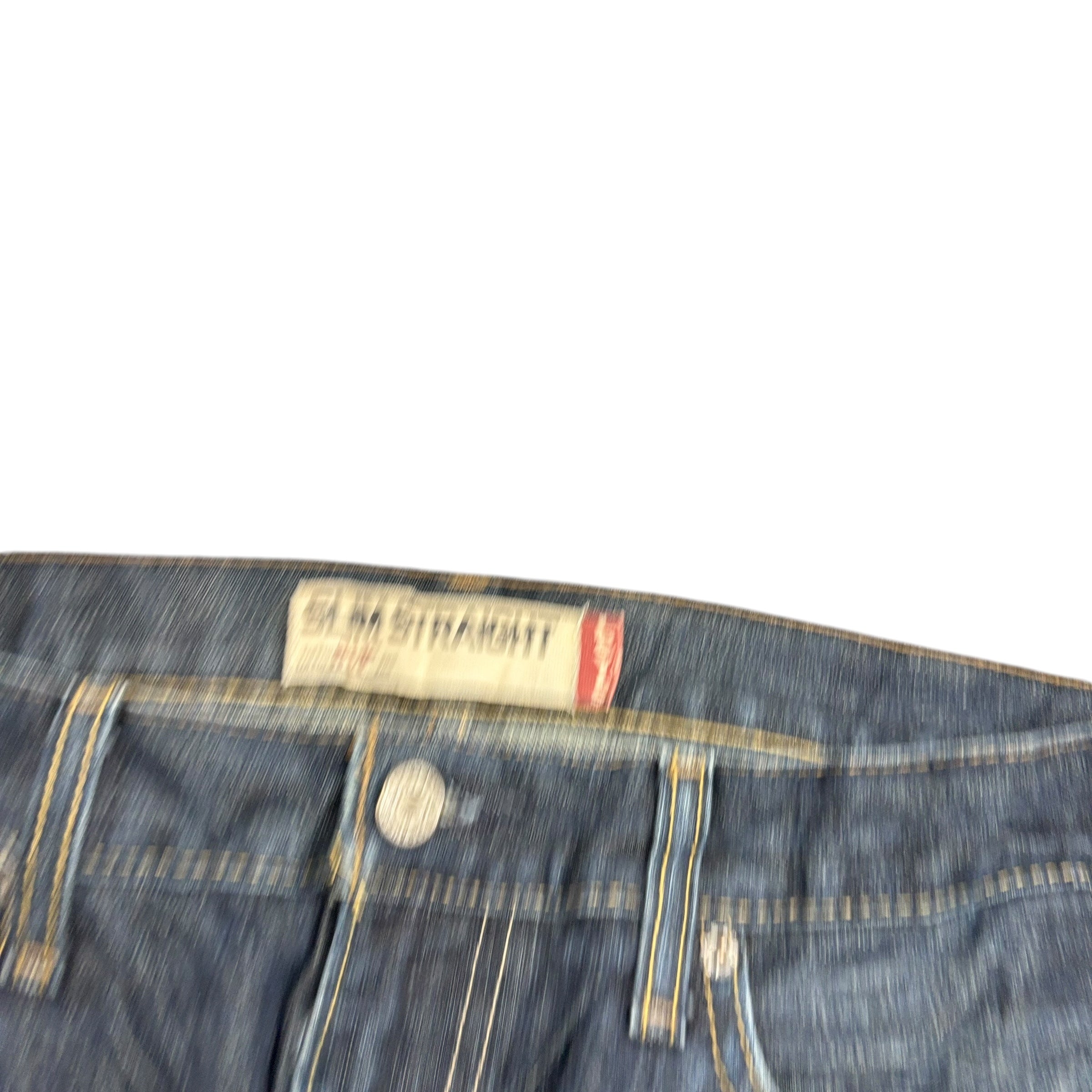 Levis 514 Jeans W34 L32 Mens Dark Blue Regular Straight Fit Vintage Denim (F)