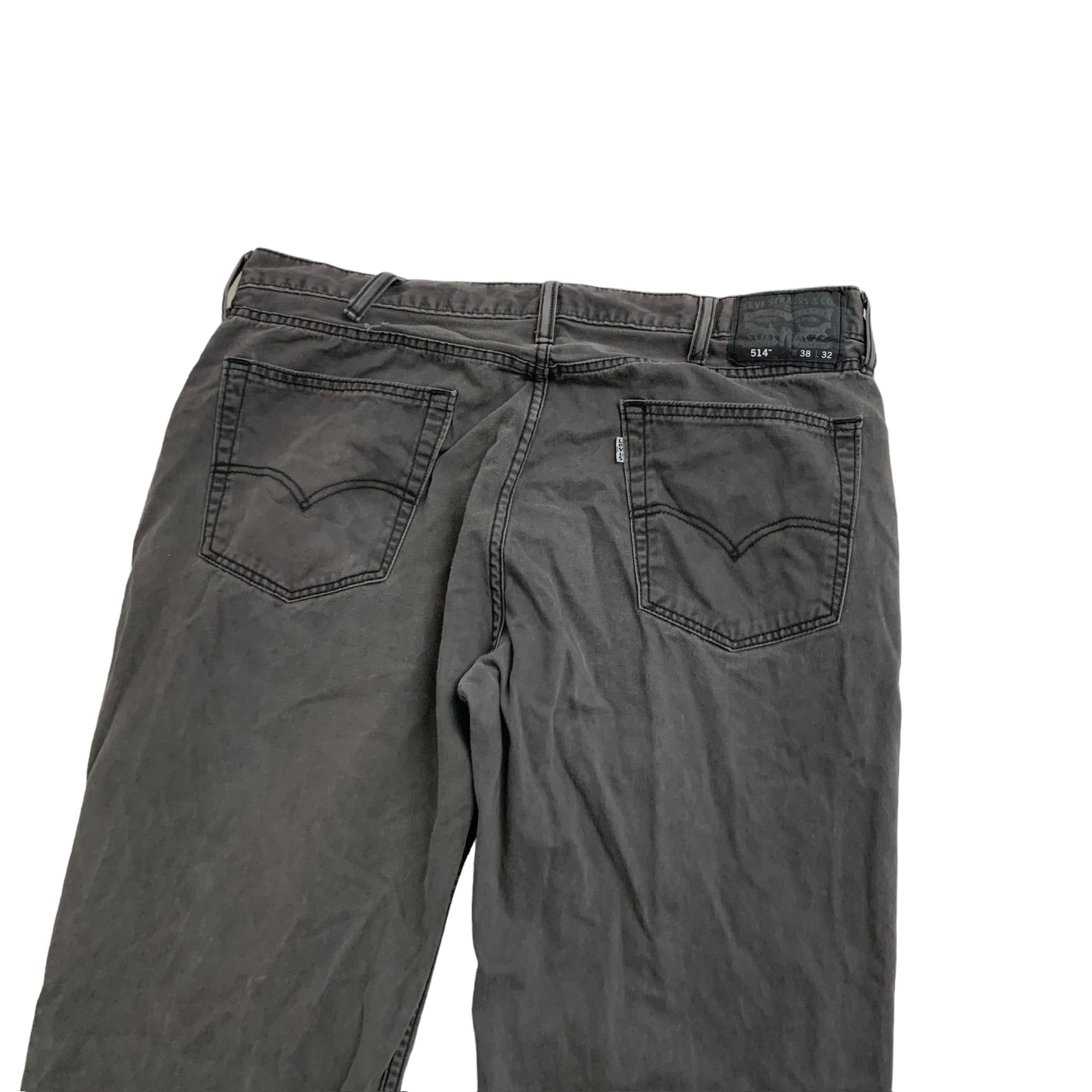 Levis 514 Trousers W38 L32 Mens Grey Regular Straight Fit Cotton Pants