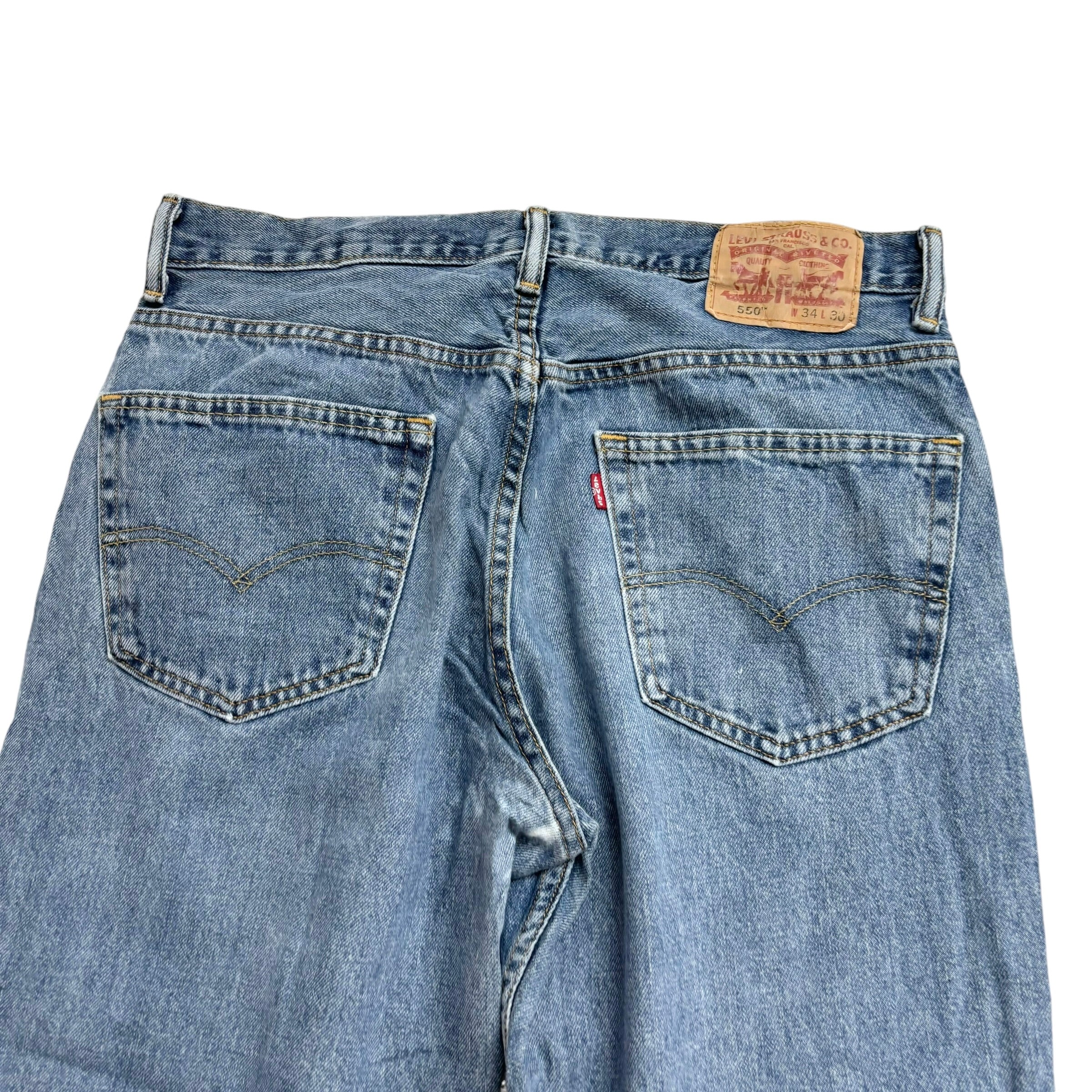 Levis 550 Jeans W34 L29 Mens Mid Blue Baggy Relaxed Straight Fit Vintage Denim