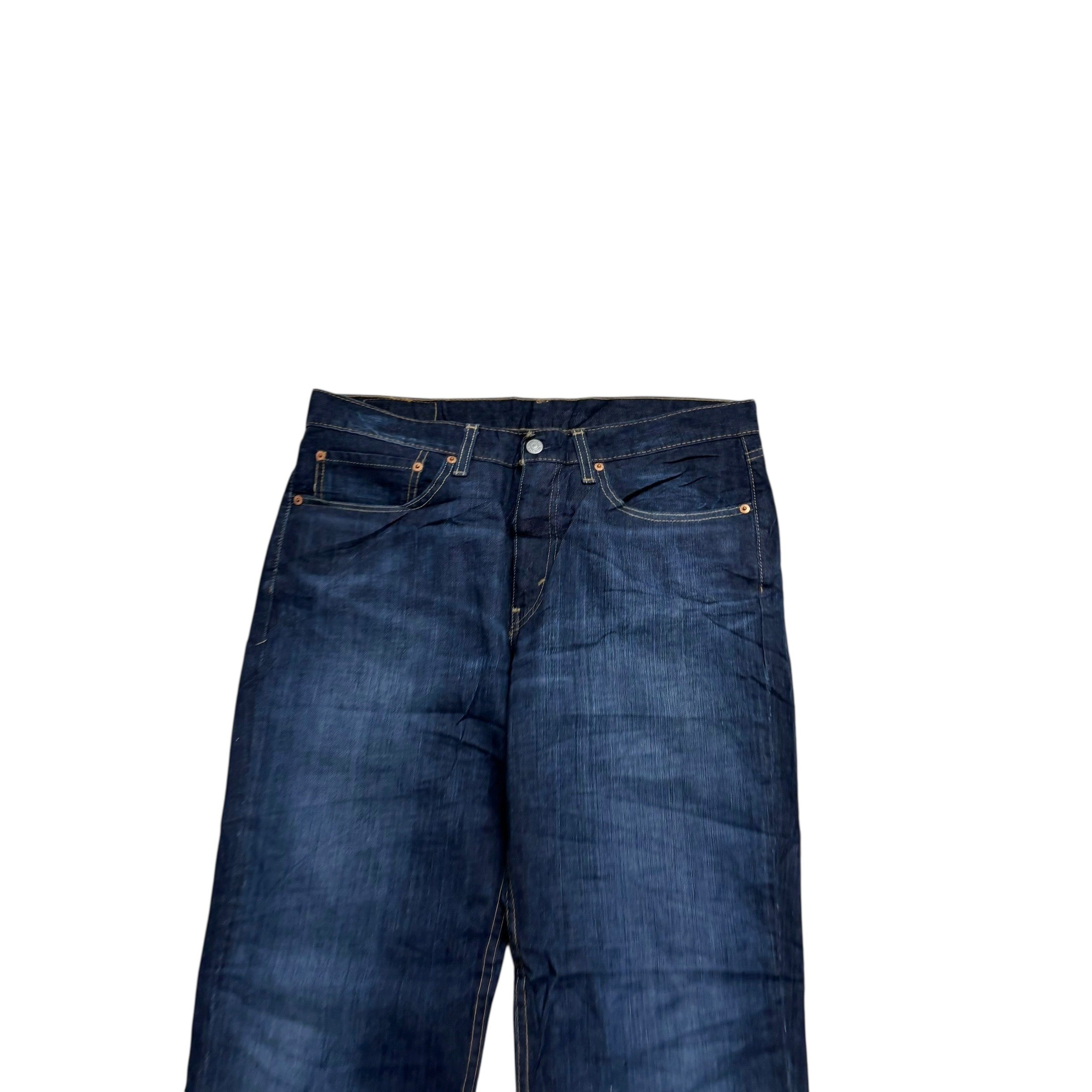 Levis 514 Jeans W34 L32 Mens Dark Blue Regular Straight Fit Denim (E)