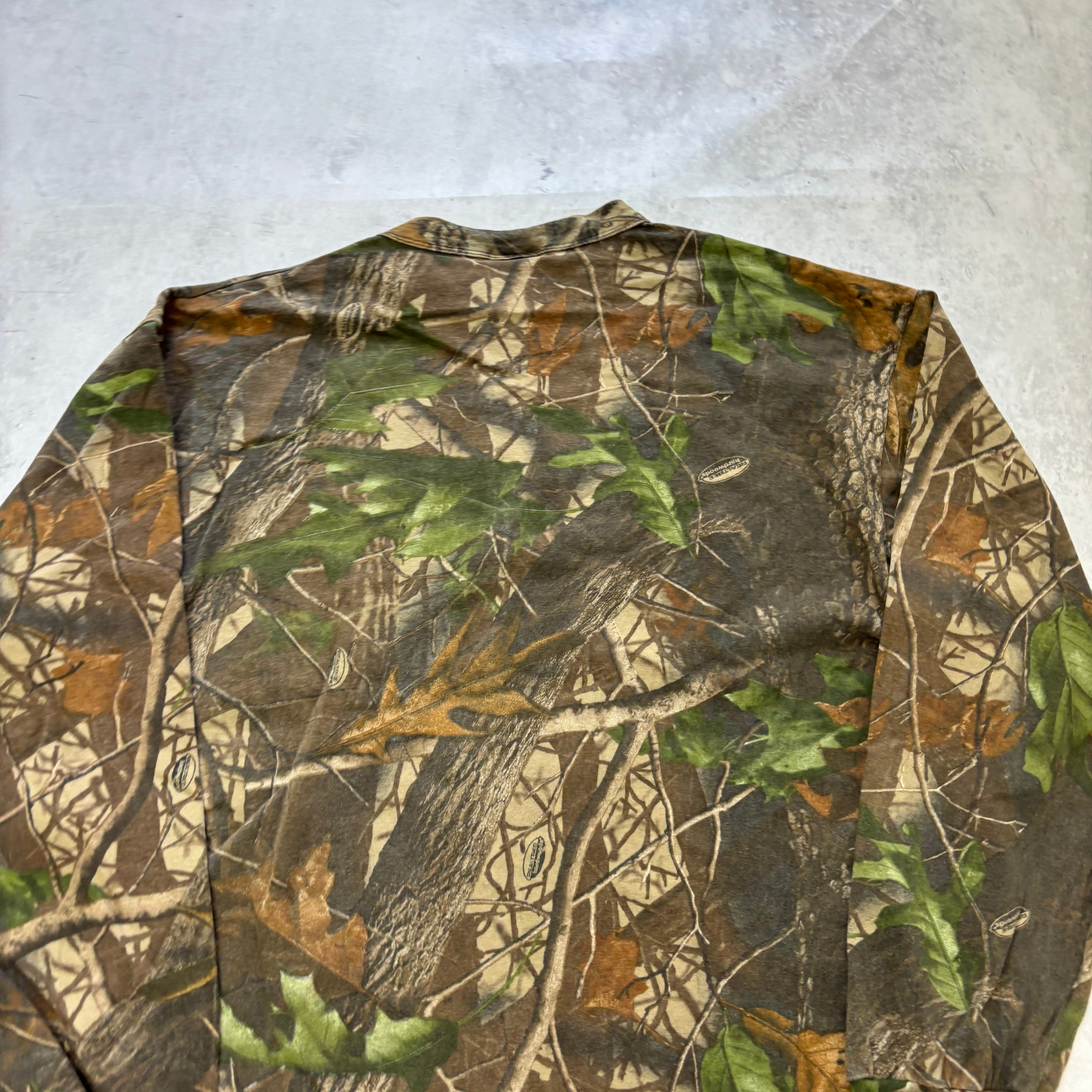 Vintage RealTree T Shirt Mens XXL Camo 90s Hunting Long Sleeve (E)