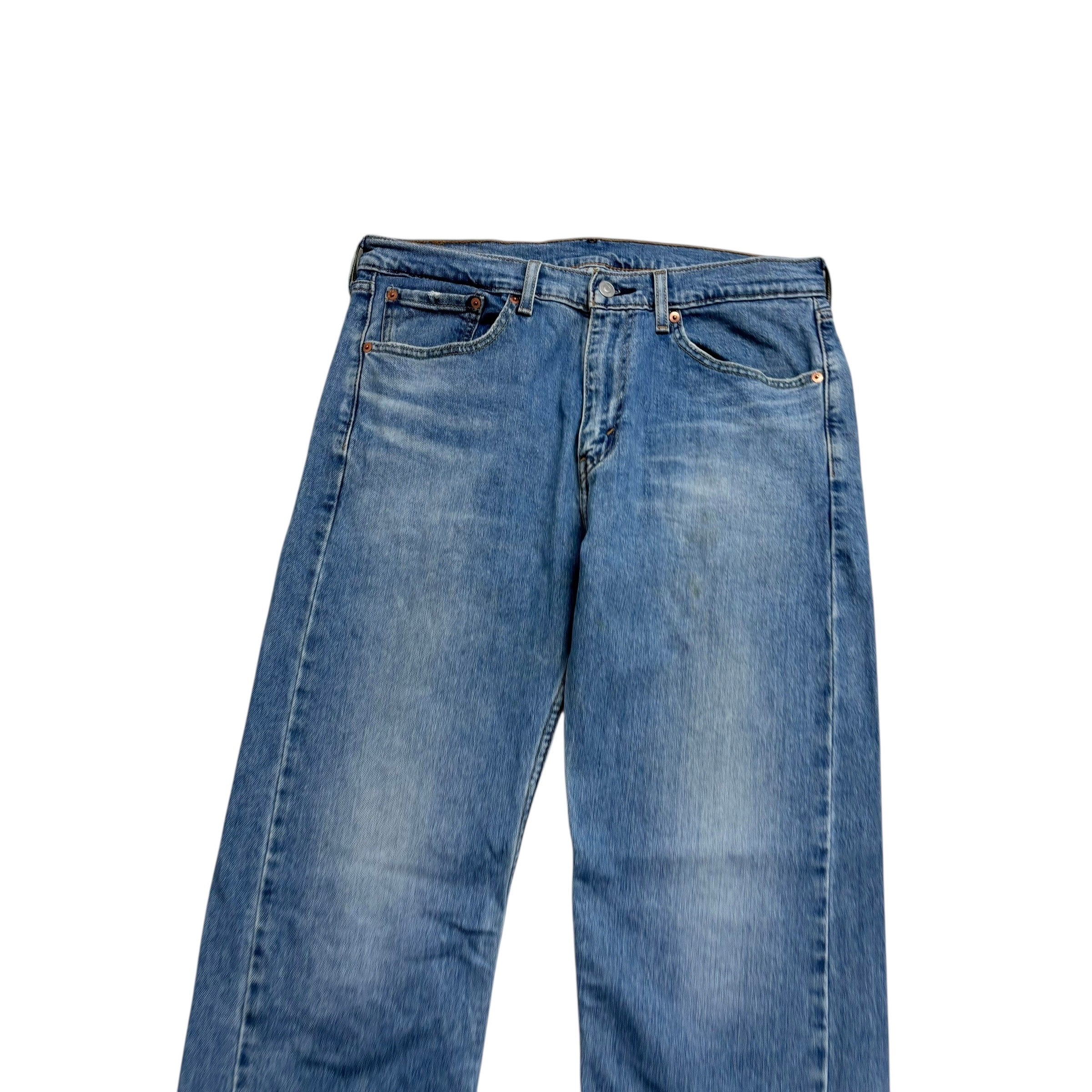 Levis 505 Jeans W33 L30 Mens Light Blue Regular Straight Fit Stretch Denim