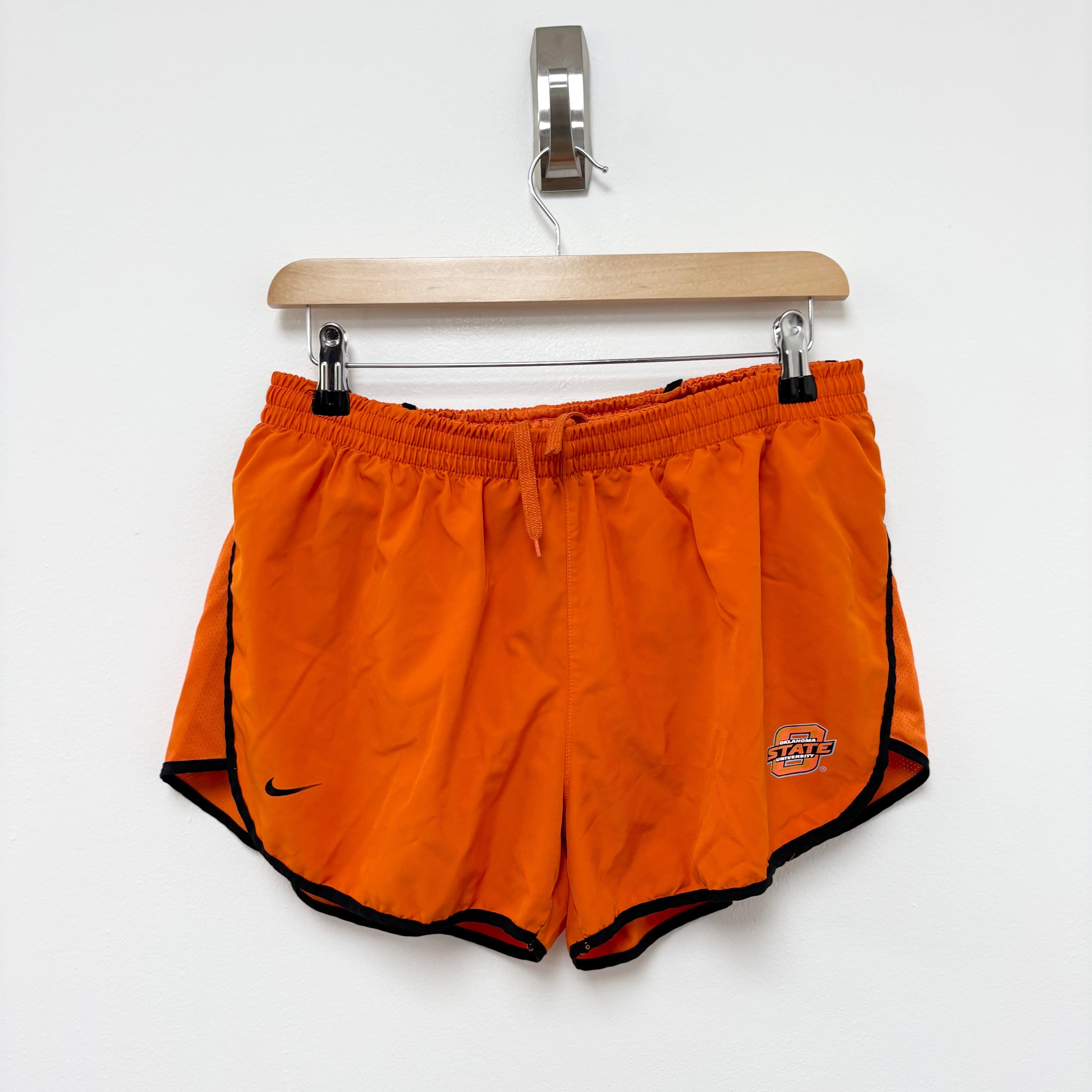 Nike Shorts Womens Large Orange Dri Fit Running Sports Gym Athletic (E)