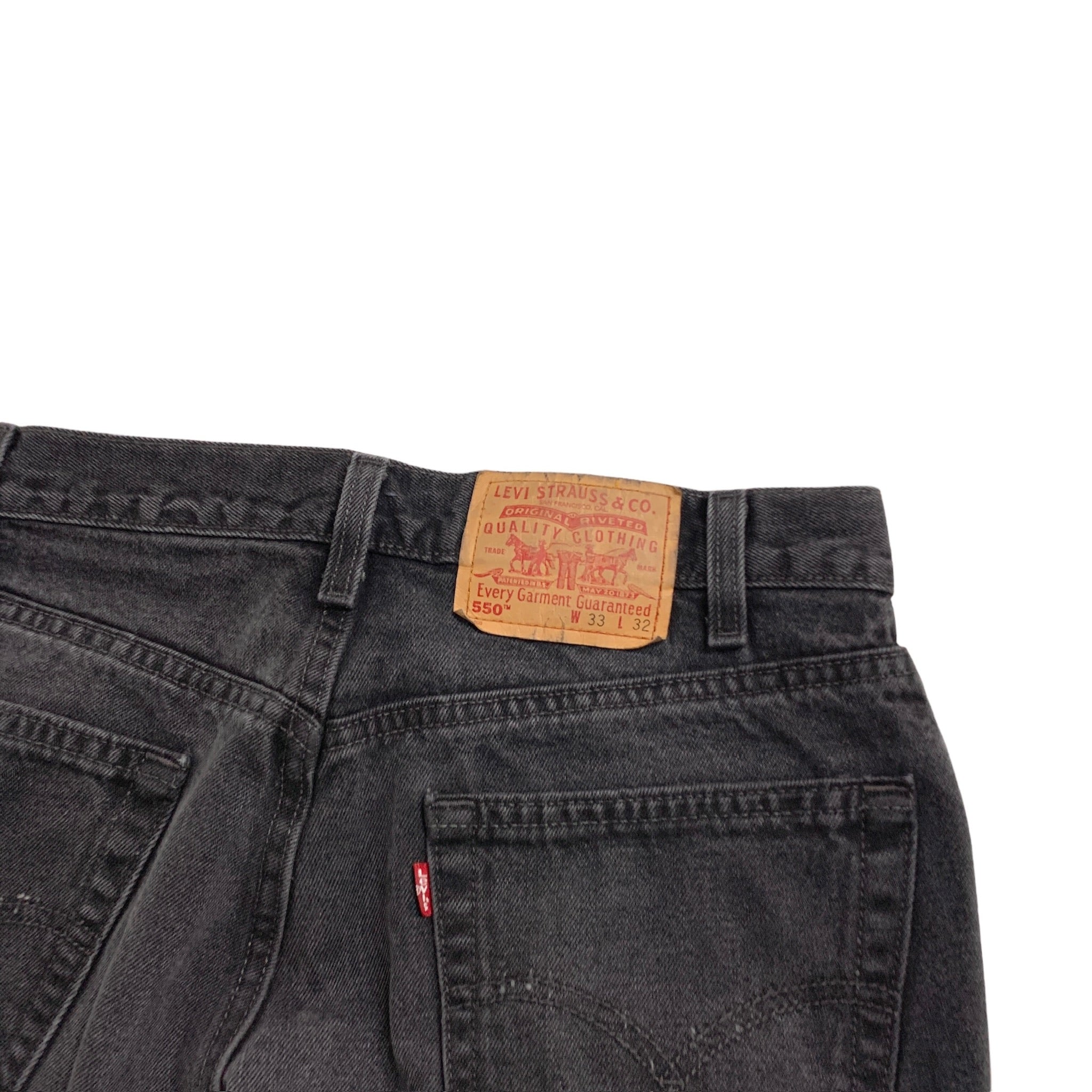 Levis 550 Jeans W31 L32 Mens Black Relaxed Straight Vintage Made In USA Denim