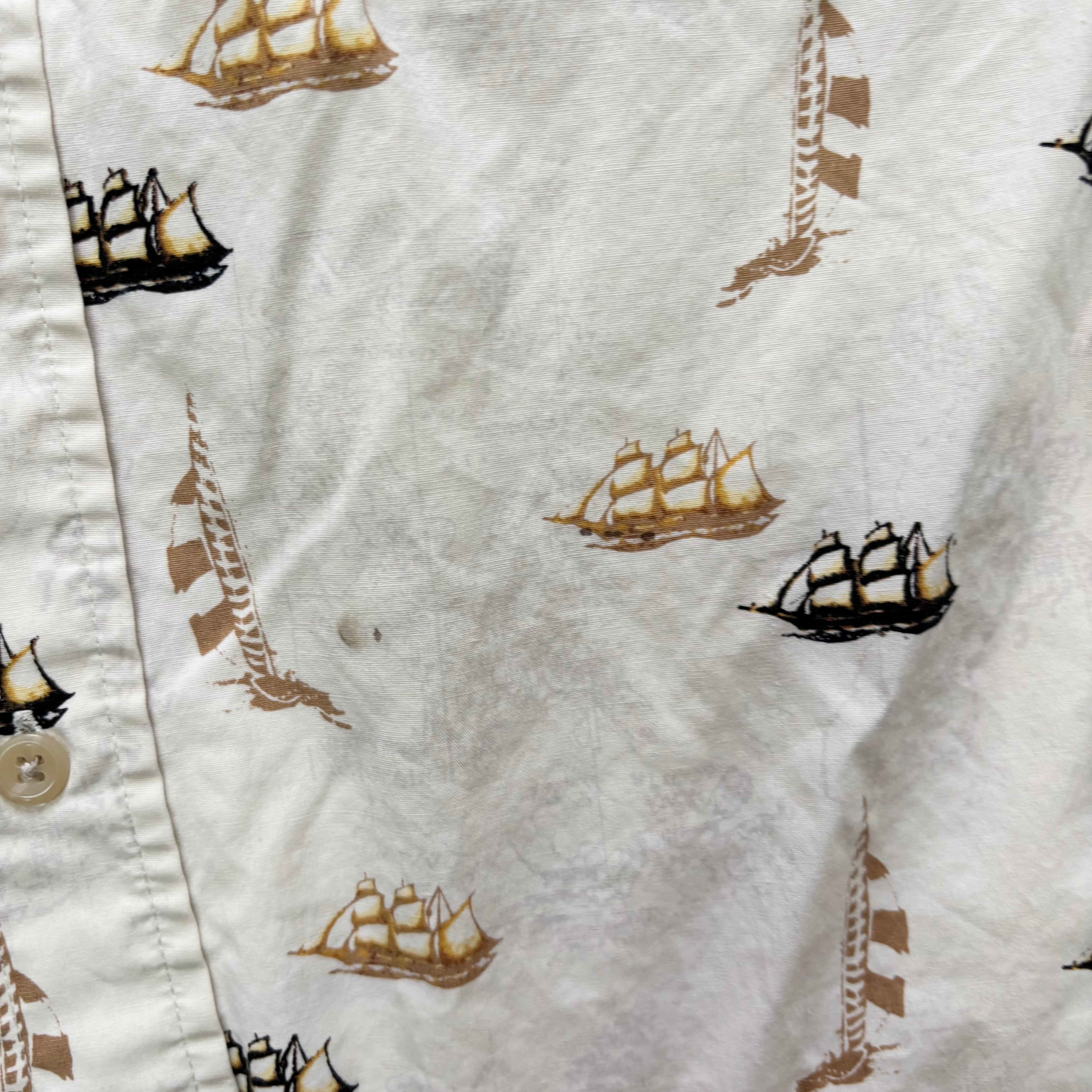 Hawaiian Shirt Mens XL Yellow Short Sleeve Cotton
