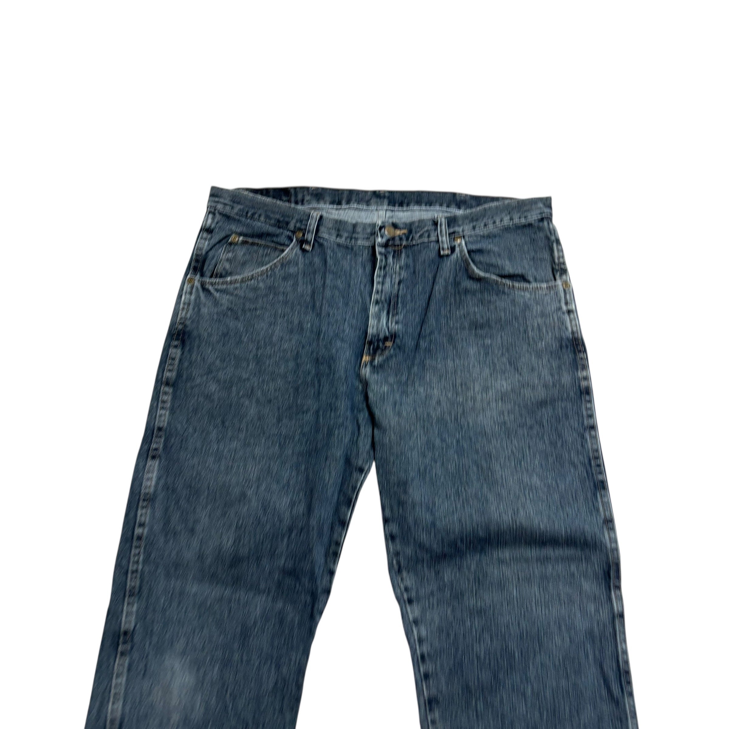 Wrangler Jeans W38 L29 Mens Dark Blue Regular Straight Fit Denim (E)