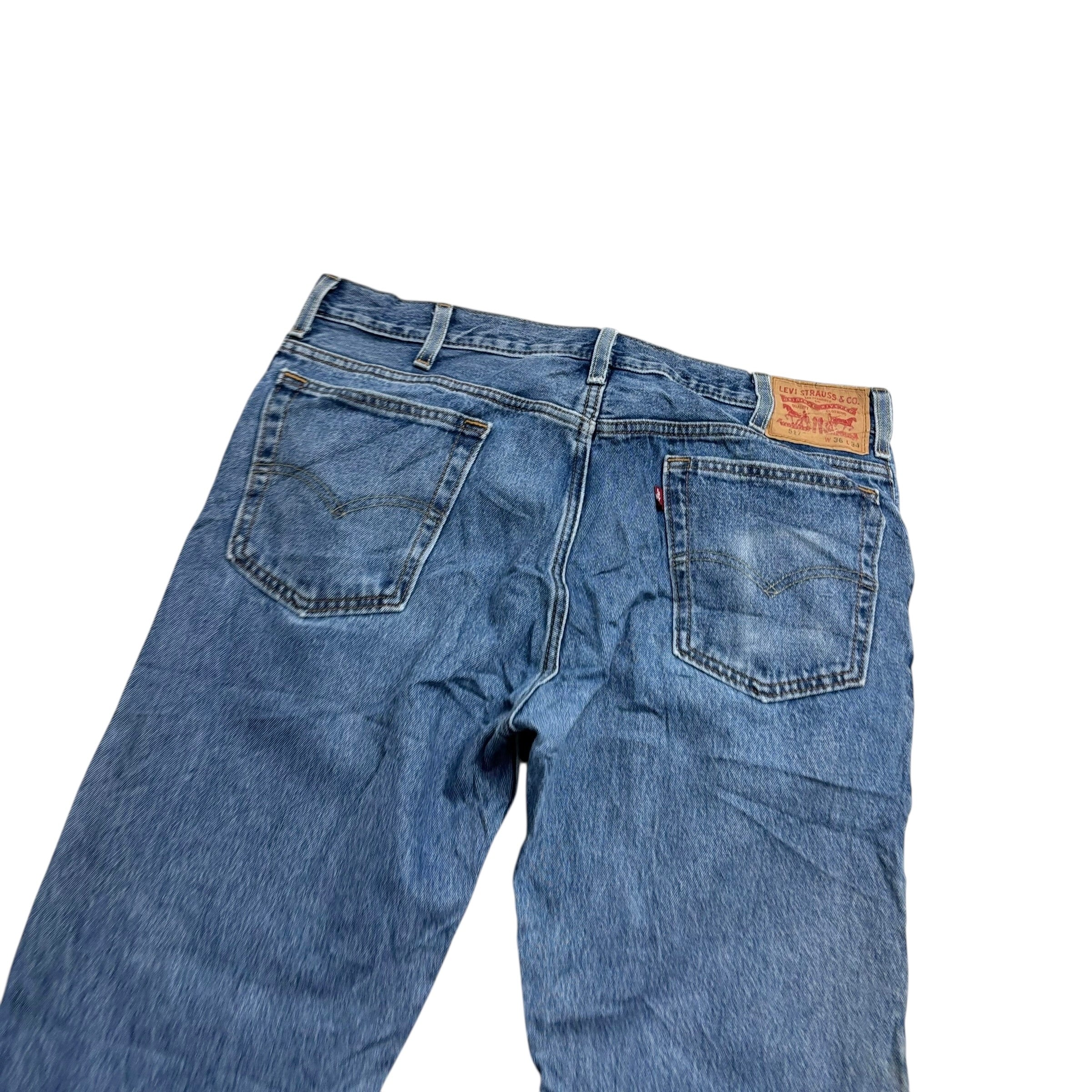 Levis 517 Jeans W36 L34 Mens Mid Blue Regular Bootcut Fit Denim (F)