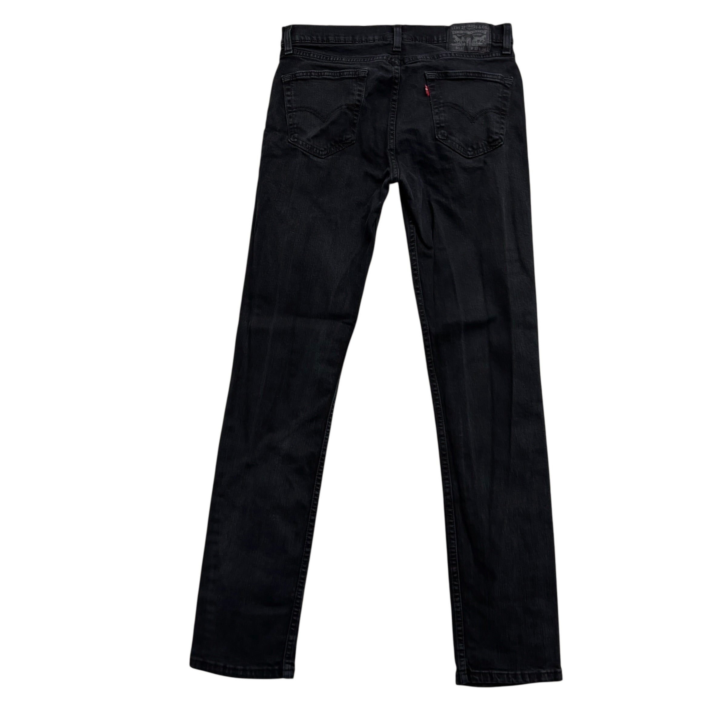 Levis 511 Jeans W32 L34 Mens Black Slim Fit Stretch Denim