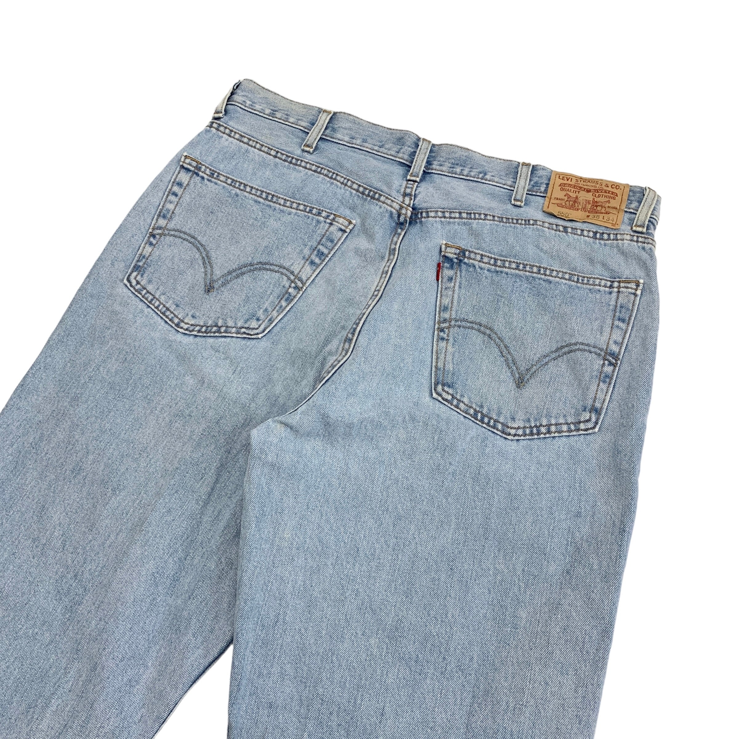 Levis 550 Jeans W38 L34 Mens Light Blue Baggy Relaxed Straight Vintage Y2K Denim