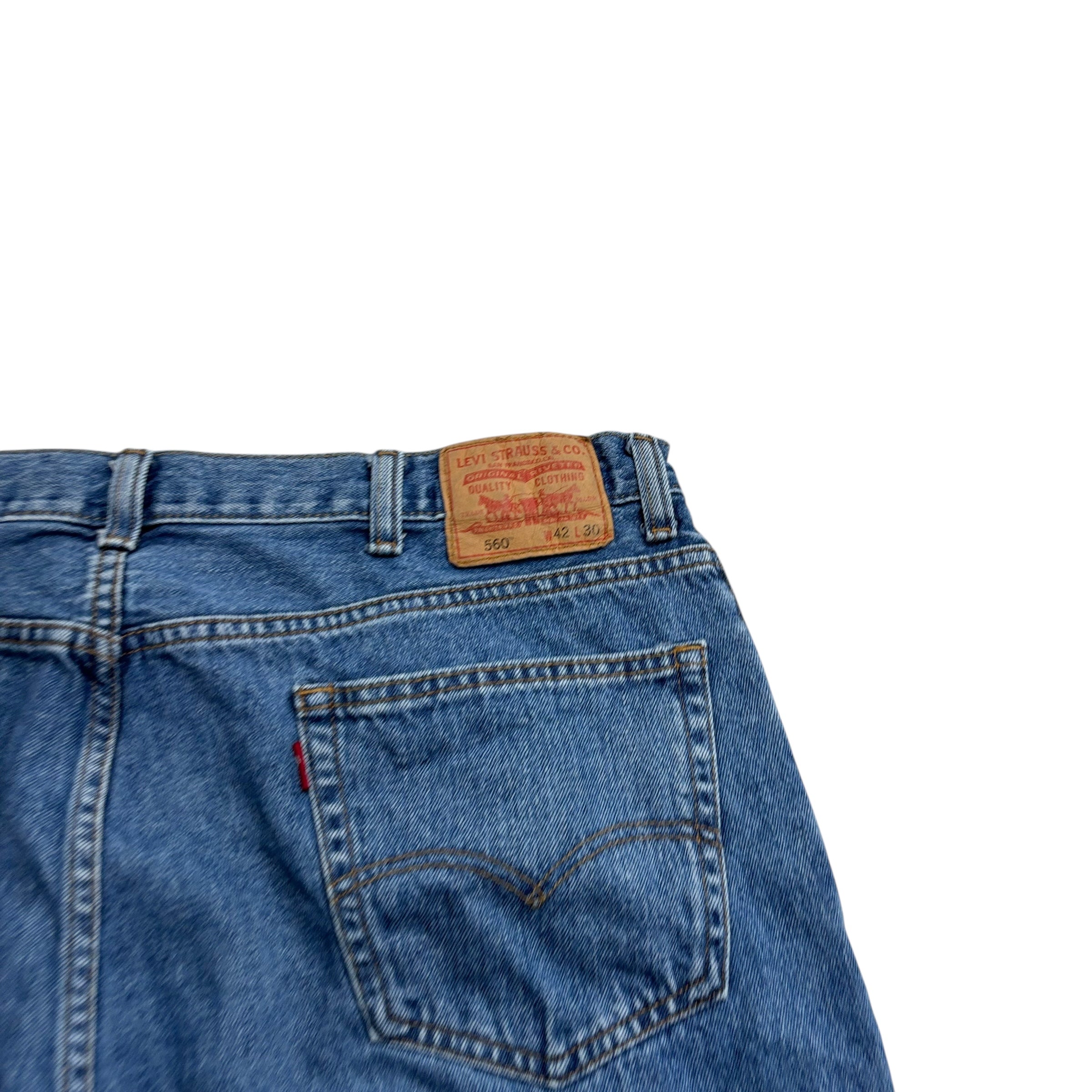 Levis 560 Jeans W42 L30 Mens Mid Blue Baggy Relaxed Comfort Fit Vintage Denim