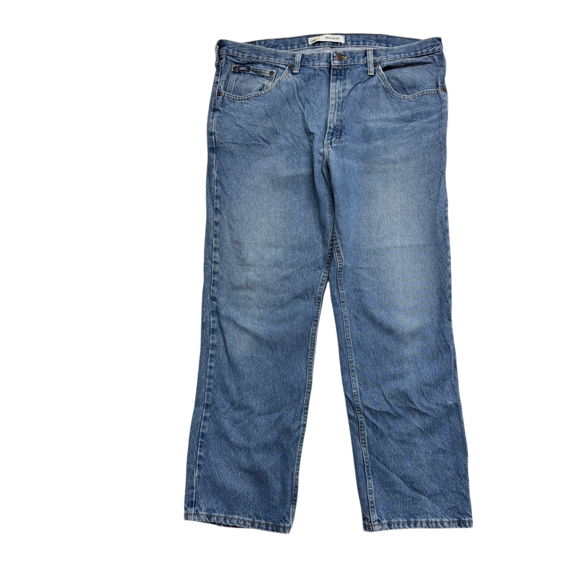 Lee Jeans W40 L30 Mens Mid Blue Regular Straight Fit Vintage Denim