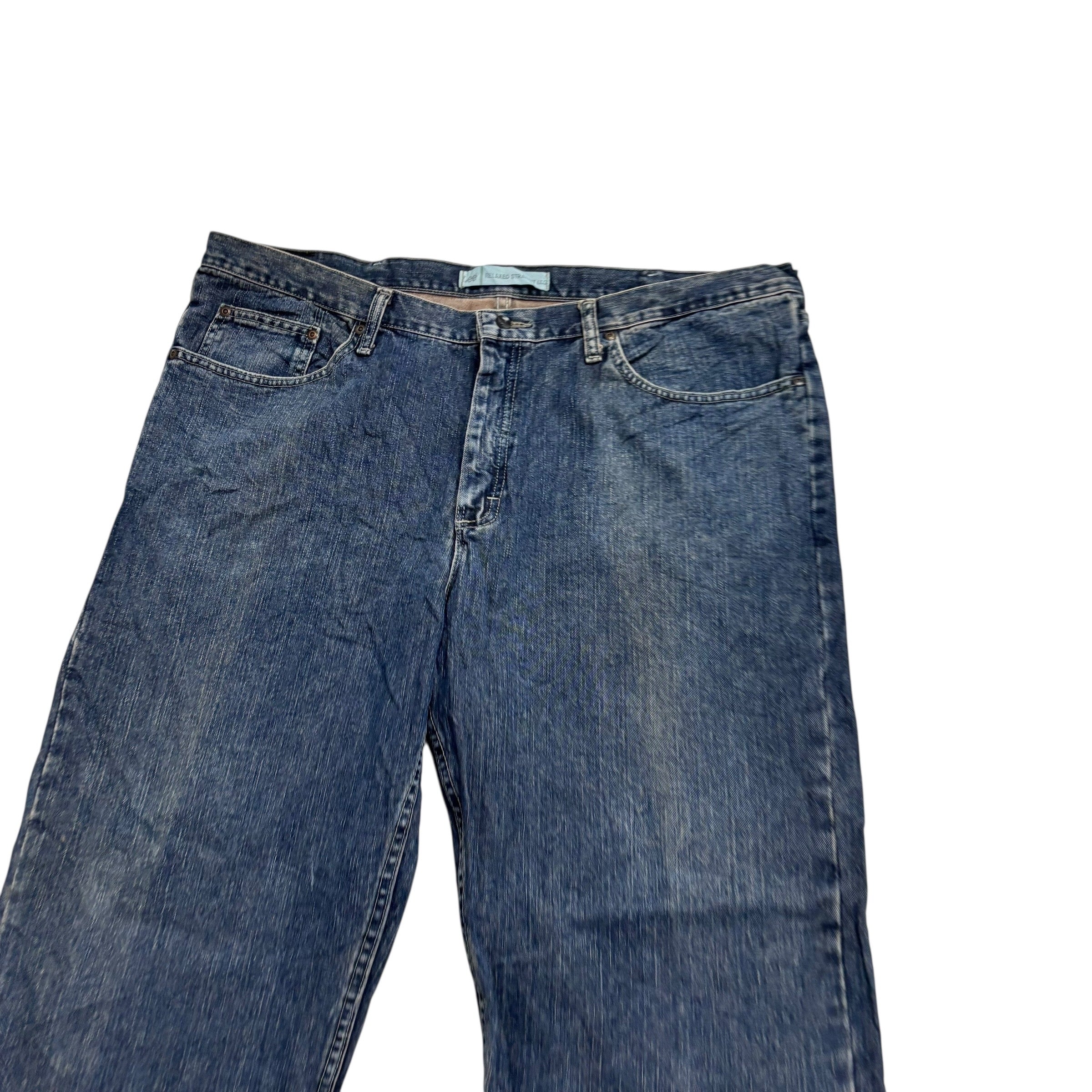 Lee Jeans W42 L30 Mens Dark Blue Baggy Relaxed Straight Fit Vintage Denim