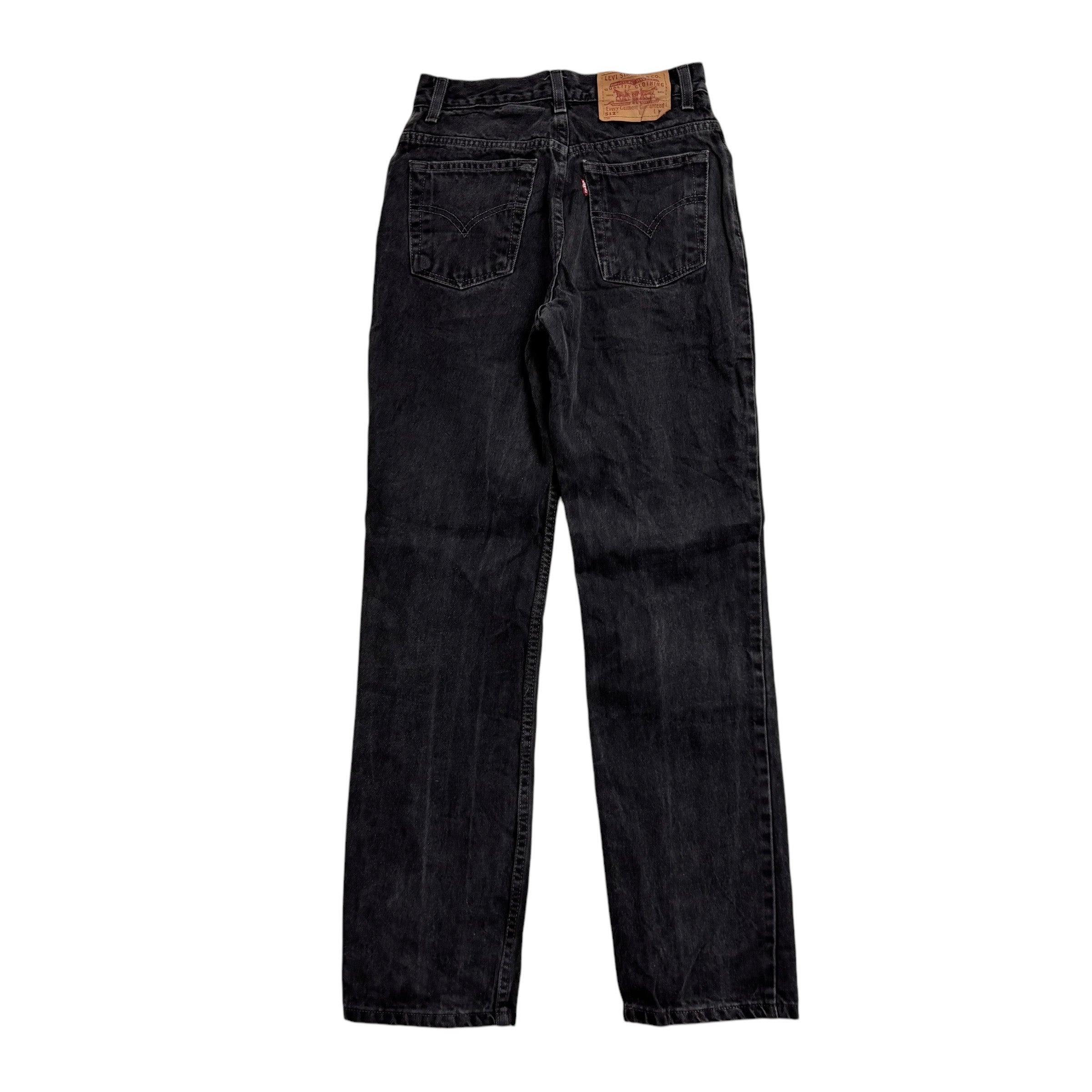 Levis 512 Jeans W24 L30 Womens Black Slim Tapered Fit Vintage Denim (E)