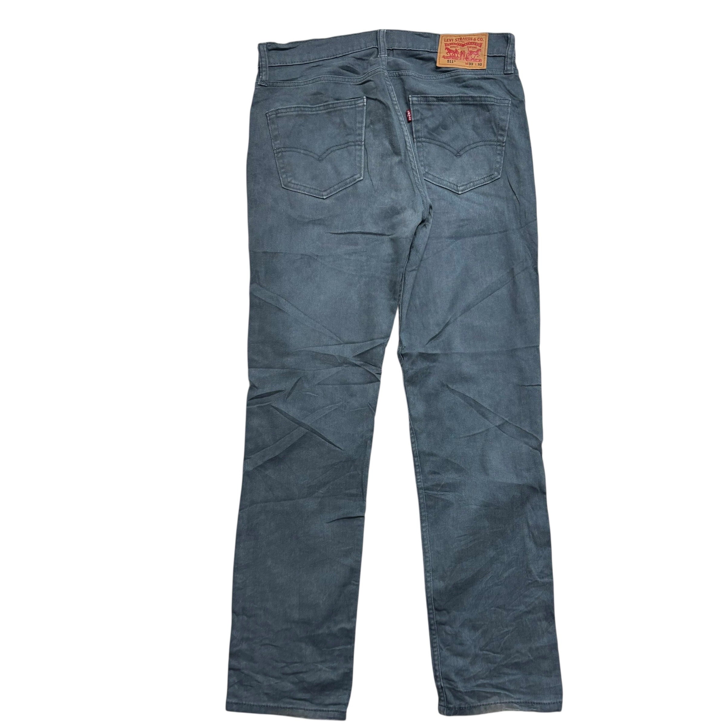 Levis 511 Trousers W33 L32 Mens Blue Slim Fit Stretch Pants