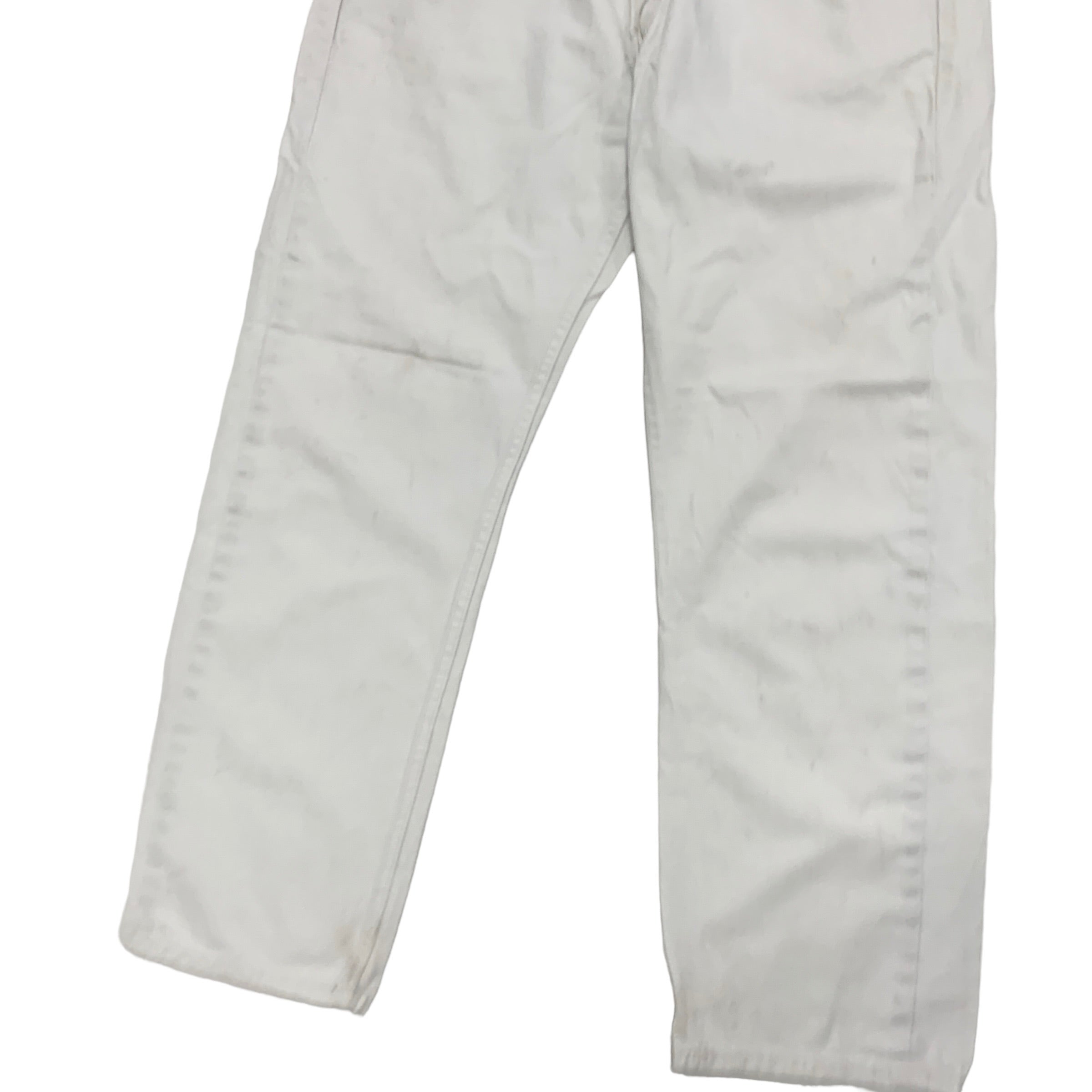 Levis 505 Trousers W36 L29 Mens White Regular Straight Fit Cotton