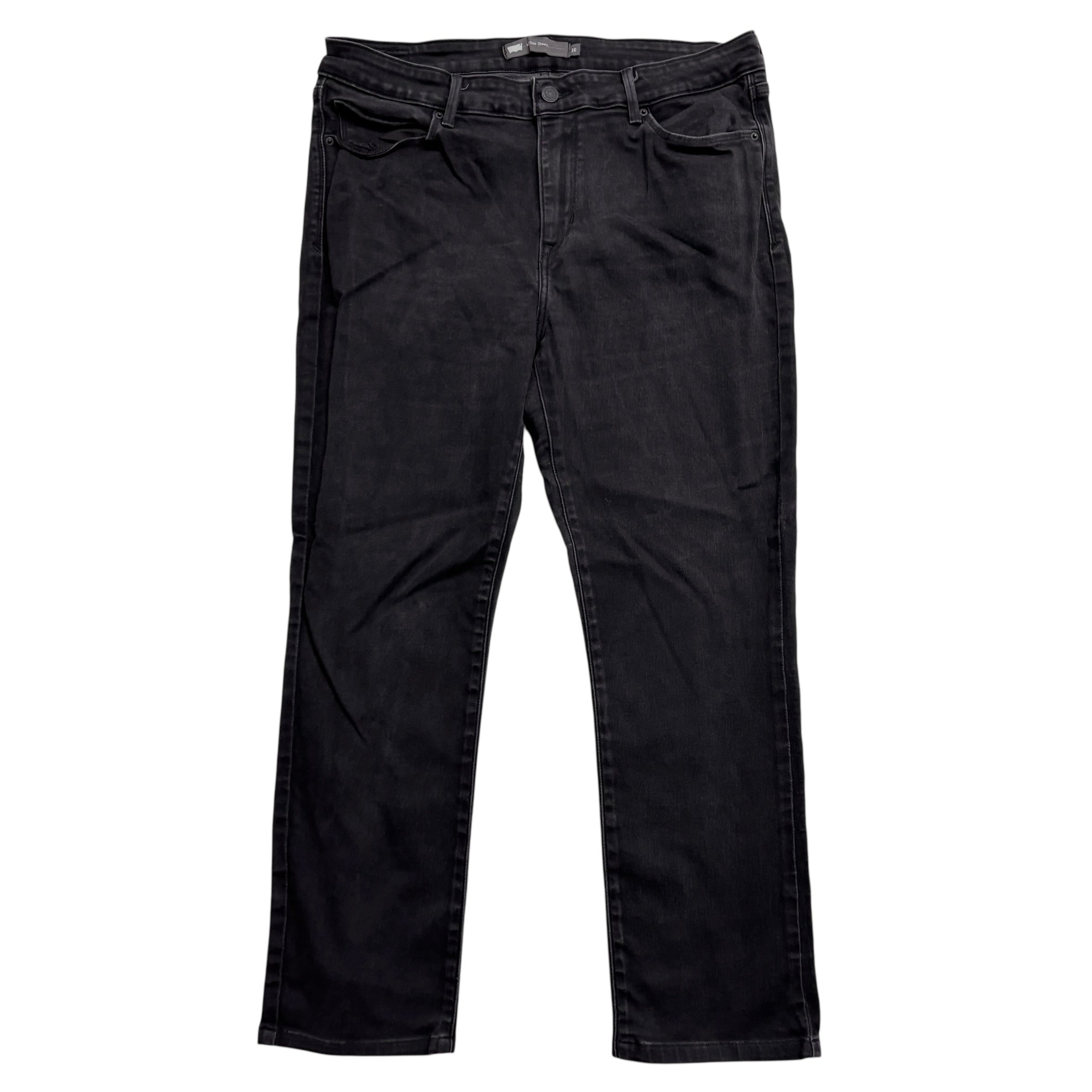 Levis Jeans W33 L27 Womens Mid Rise Skinny Fit Black Stretch Denim