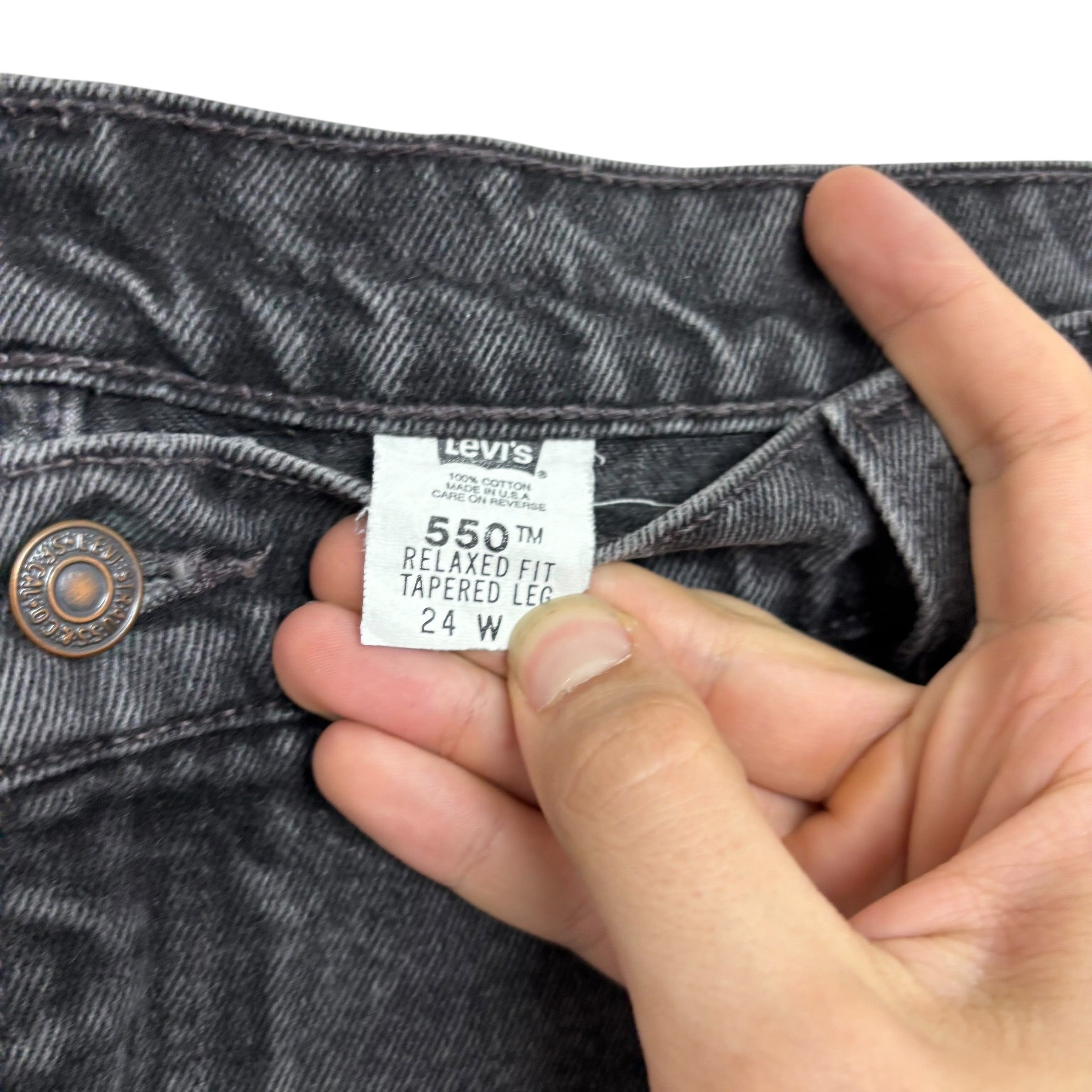 Levis 550 Jeans W44 L33 Womens Black Relaxed Taper USA Made Vintage