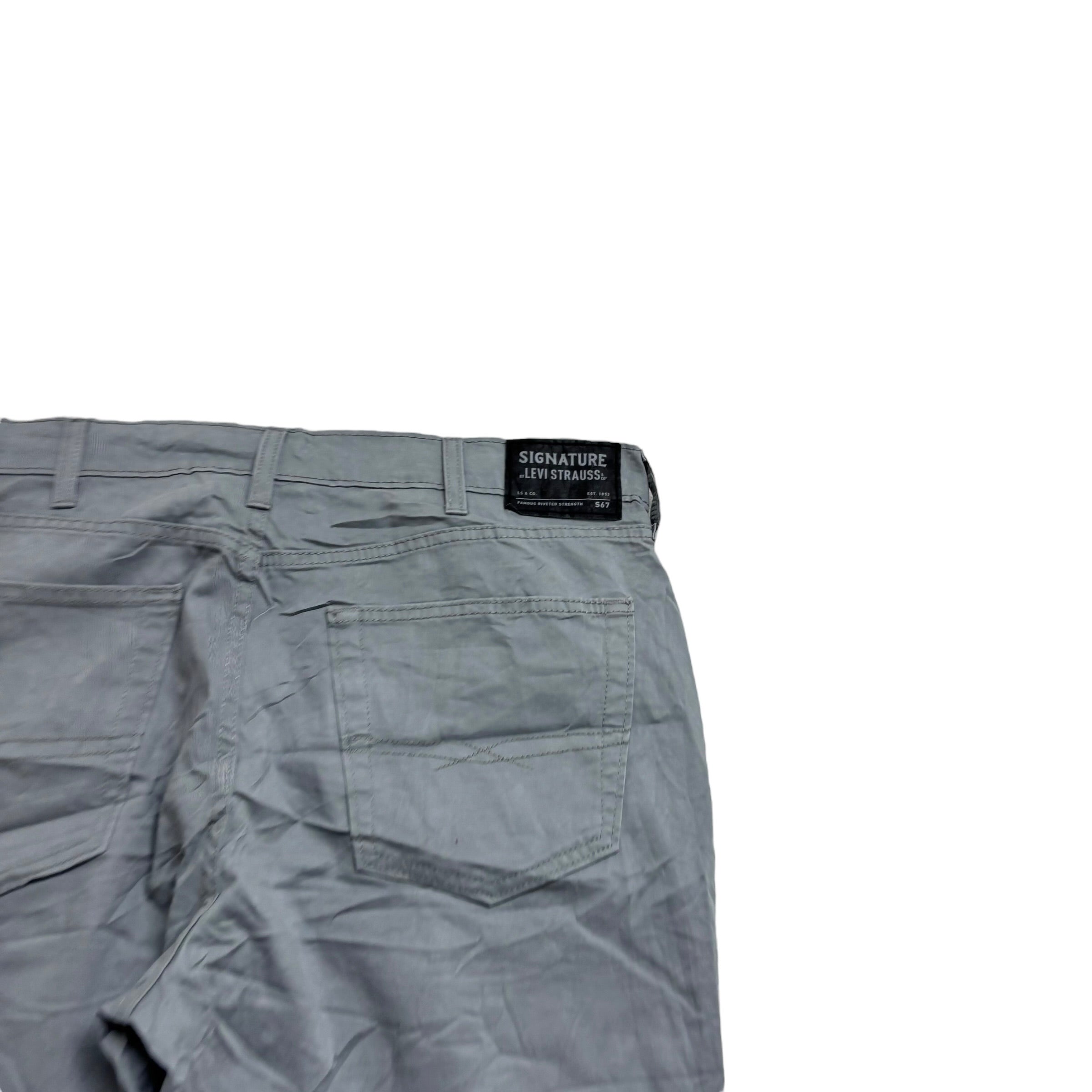 Levis Signature Trousers W38 L30 Mens Grey Athletic Fit Stretch Pants (E)