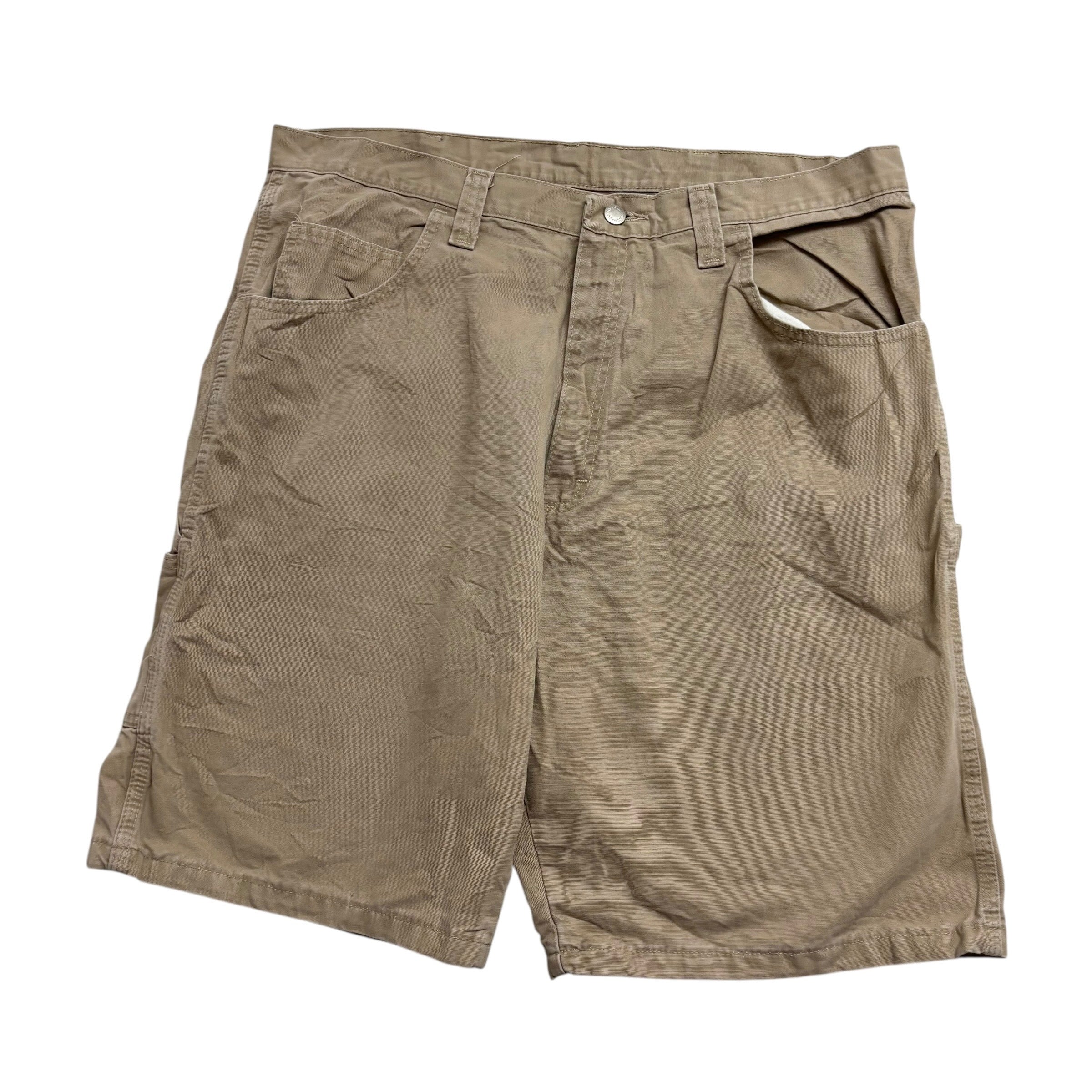 Wrangler Baggy Jorts W38 Mens Beige Canvas Shorts Relaxed Fit Carpenter
