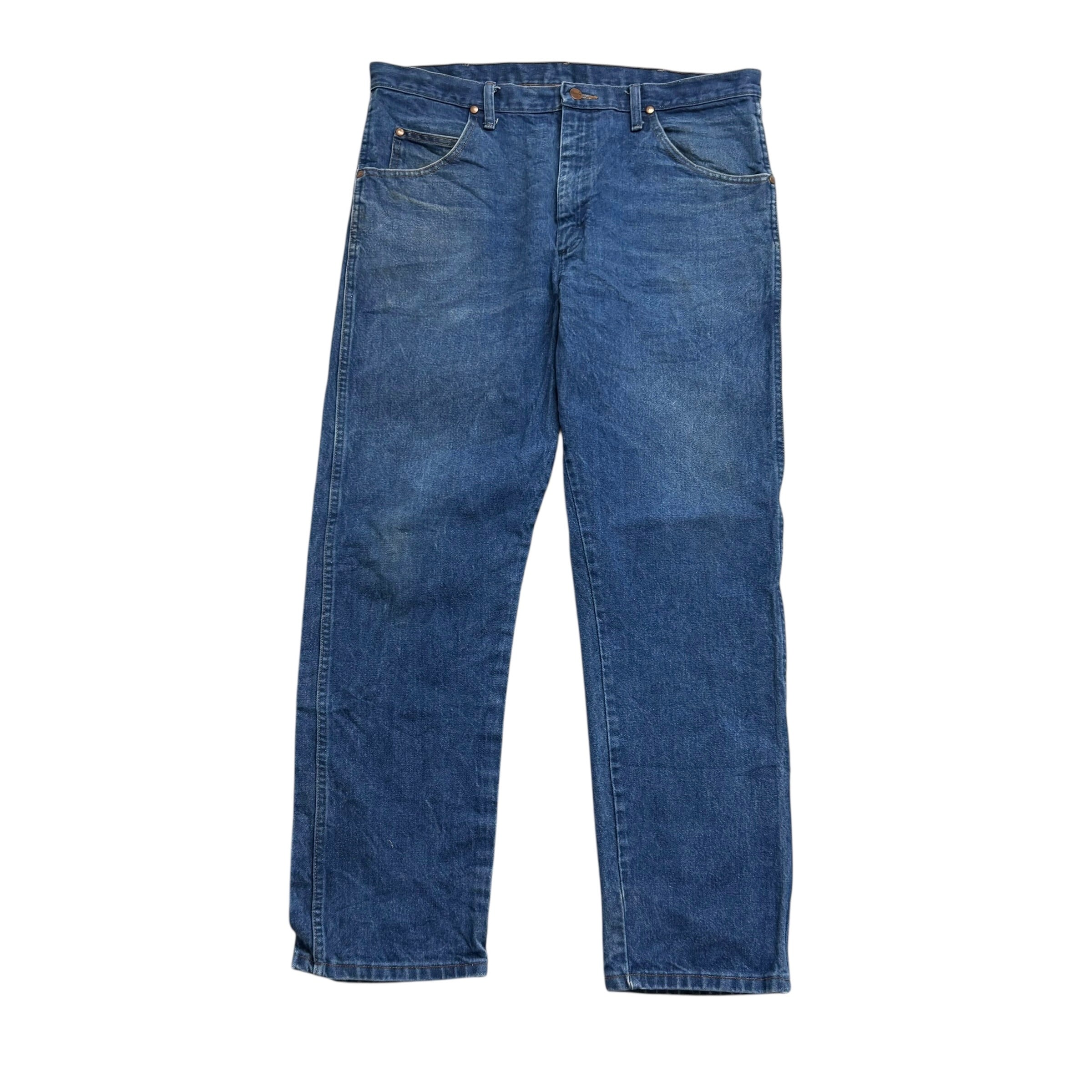 Wrangler Jeans Cowboy Cut W38 L32 Mens Mid Blue 31MWZ Relaxed Fit Denim