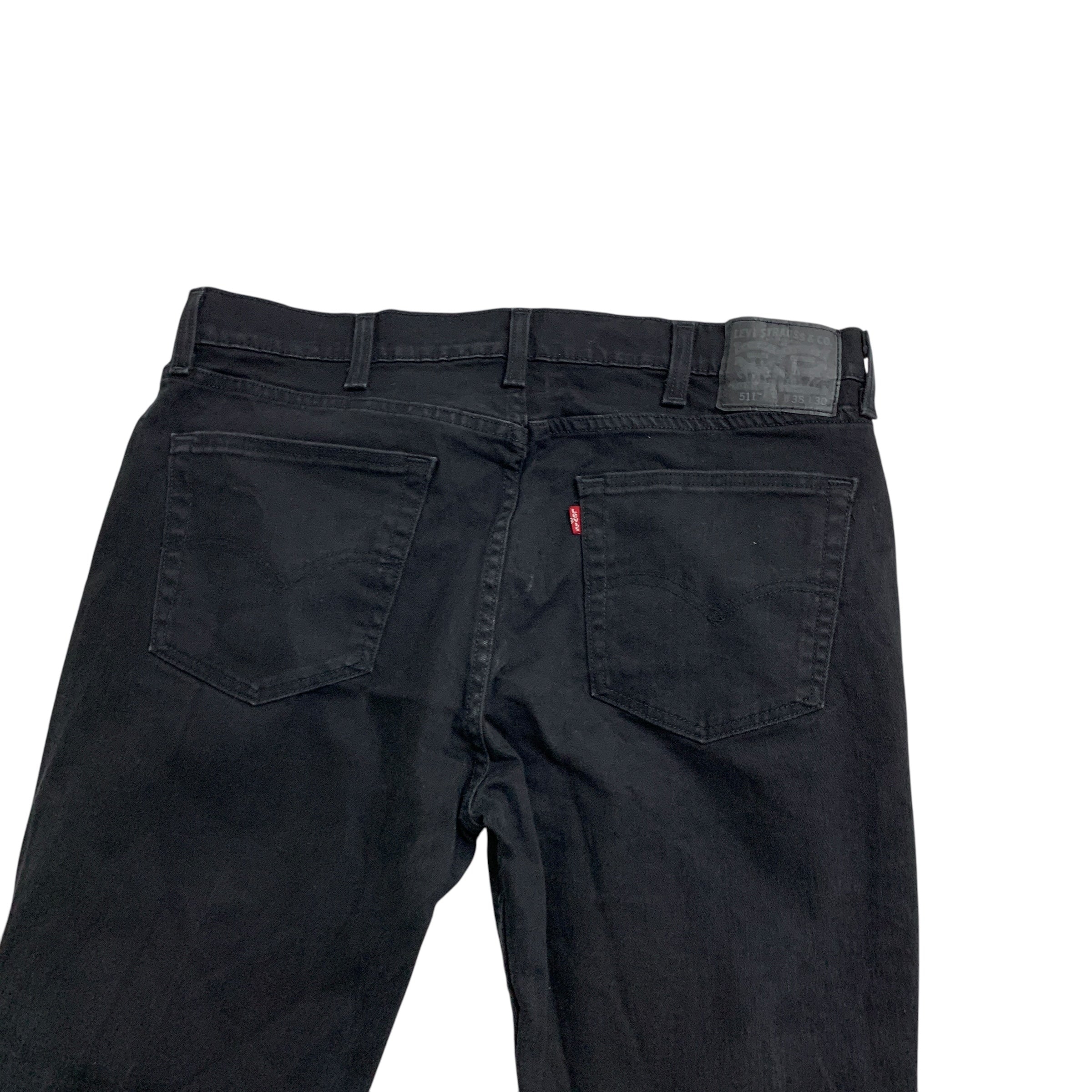 Levis 511 Jeans W38 L27 Mens Black Slim Fit Stretch Denim