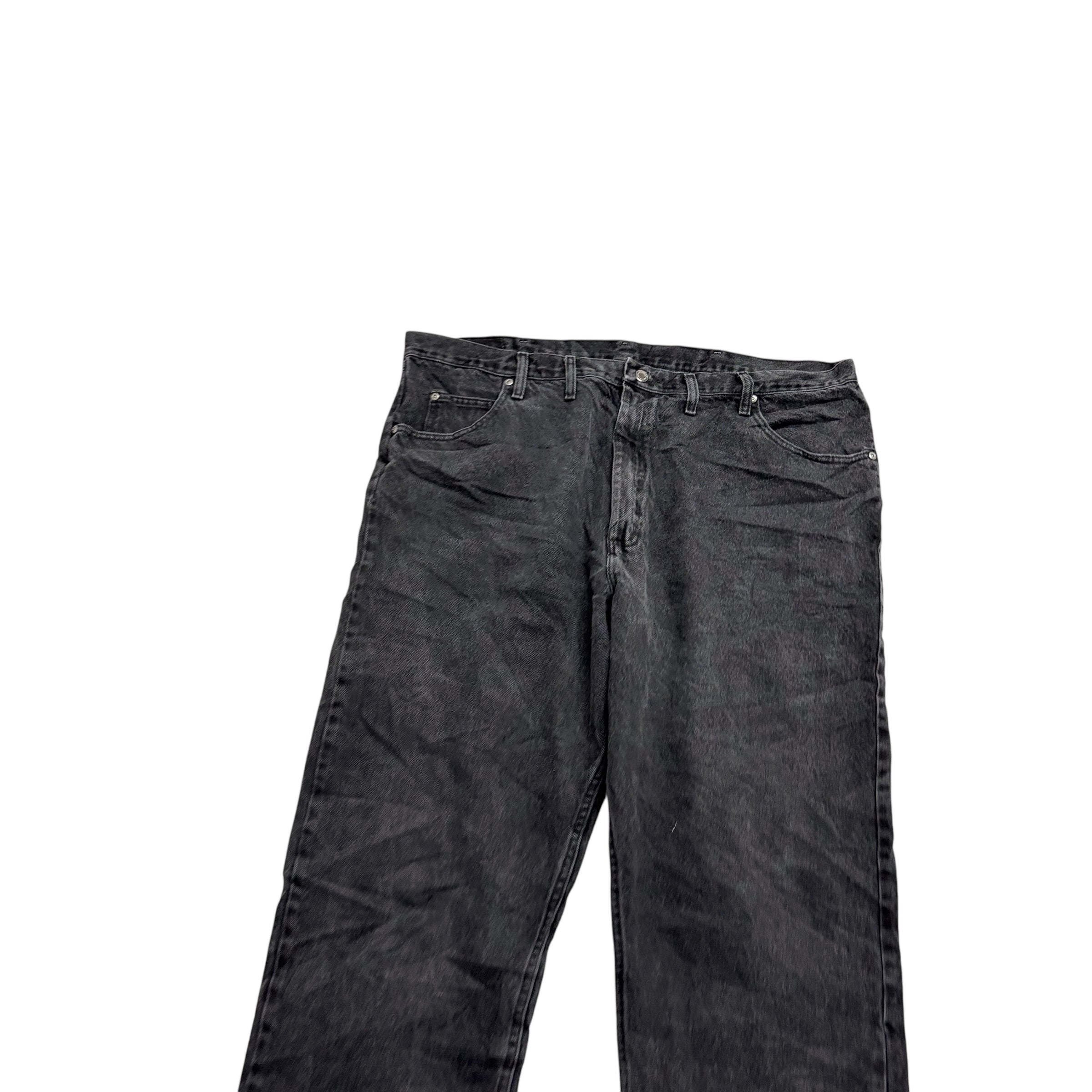 Wrangler Jeans W44 L32 Mens Black Baggy Relaxed Straight Fit Vintage Denim (E)