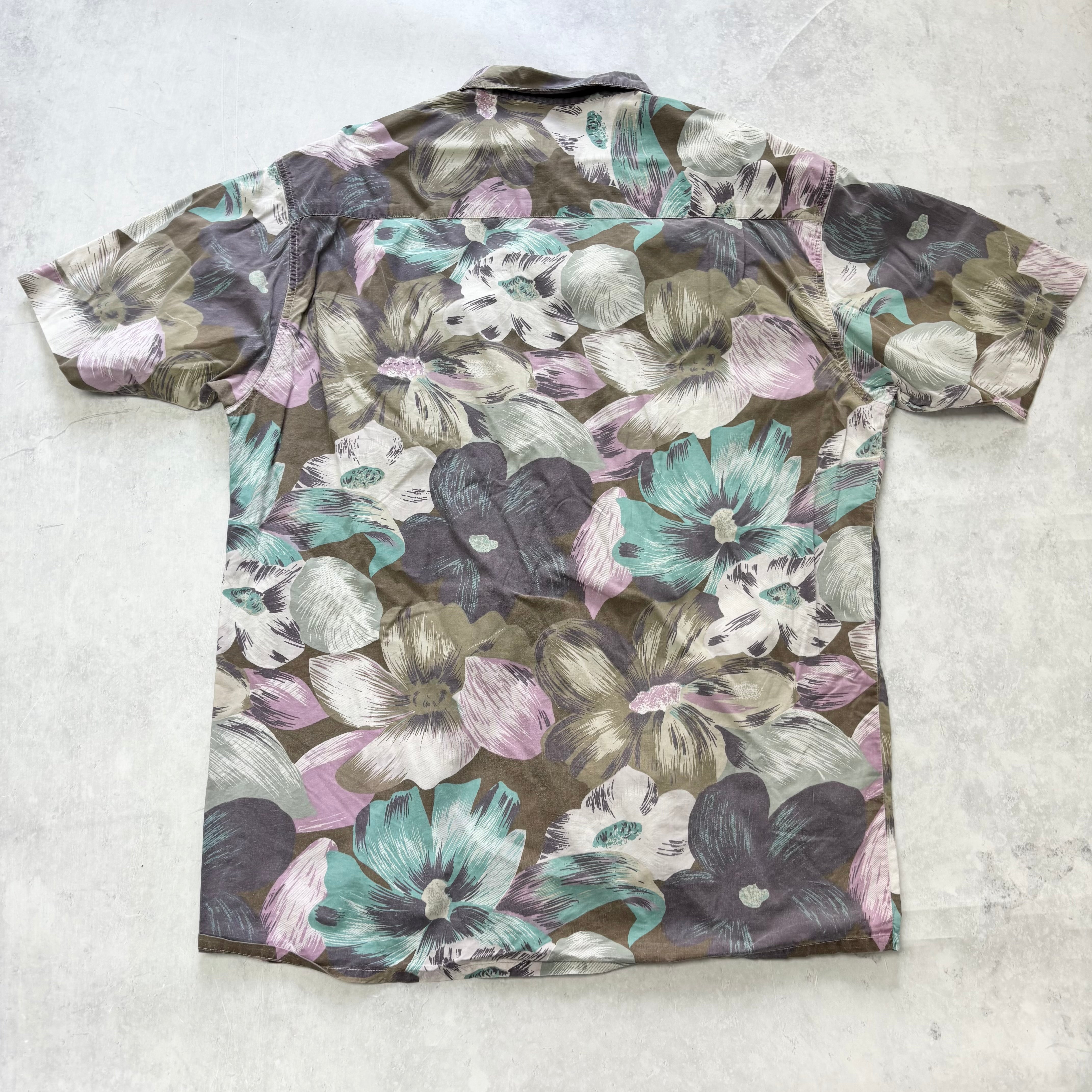 Vintage Hawaiian Shirt Mens Large Multi Floral Aloha Short Sleeve (E)