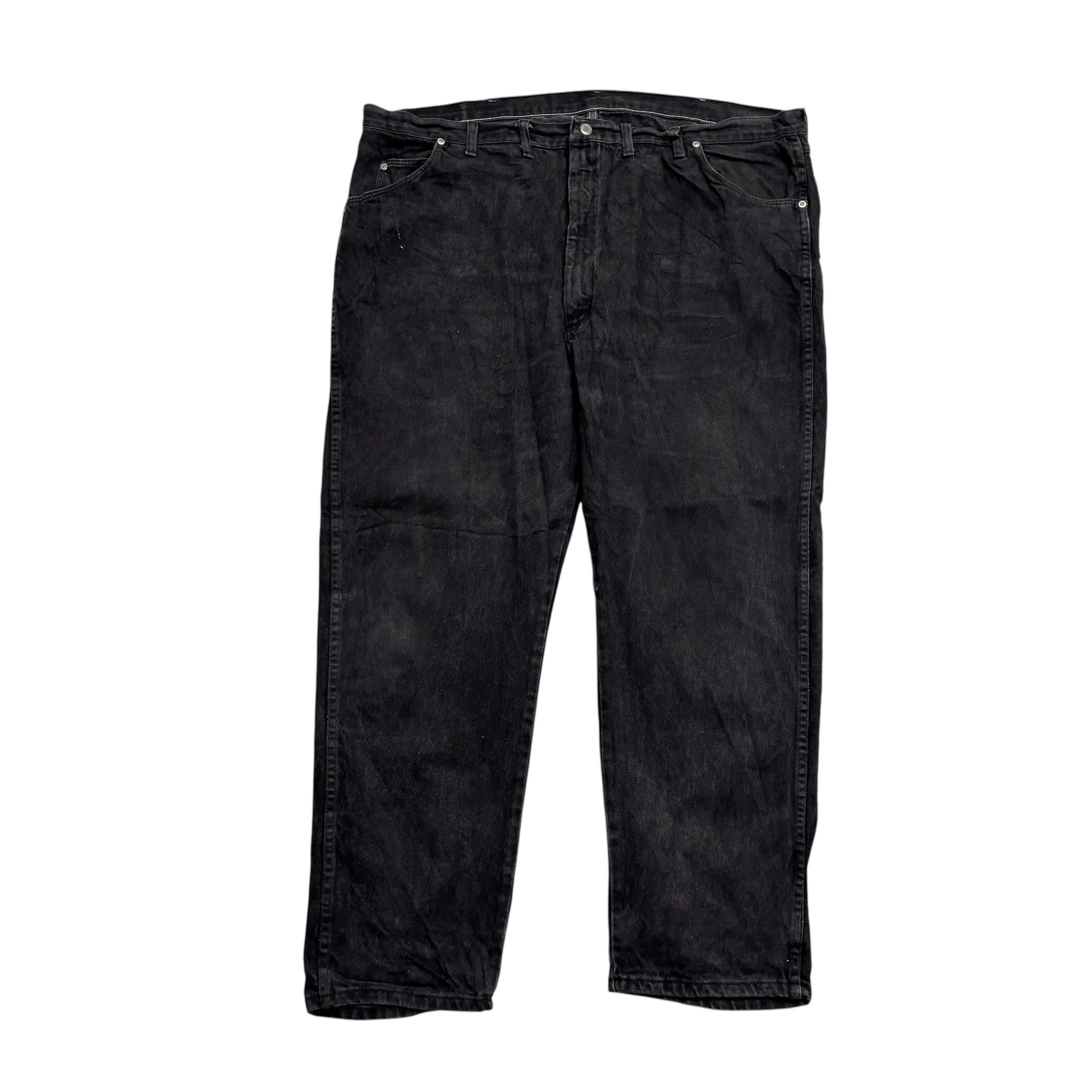 Wrangler Jeans W48 L31 Mens Black Relaxed Tapered Fit Vintage Denim