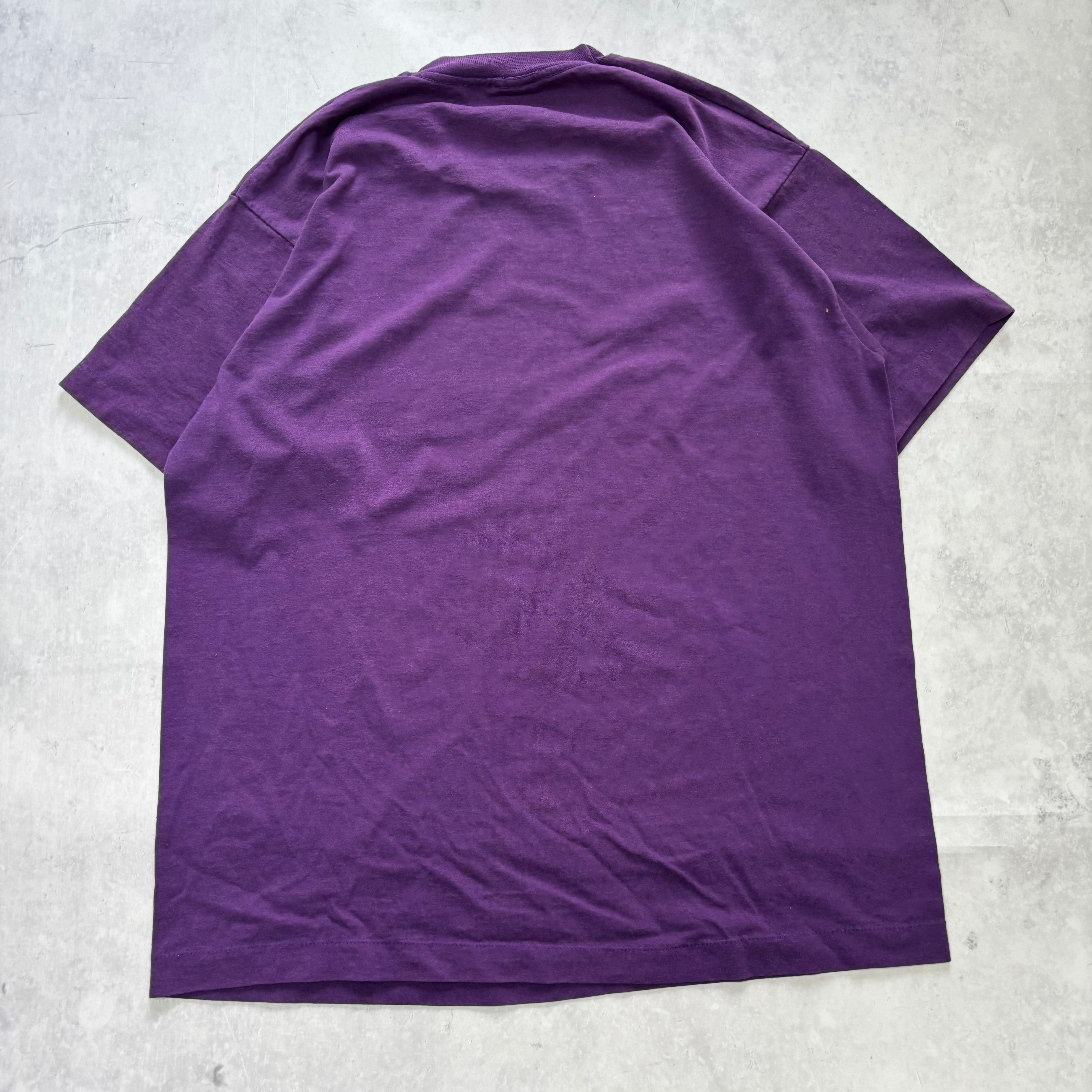 Vintage T Shirt Mens Large Purple Single Stitch Graphic Print 90s USA