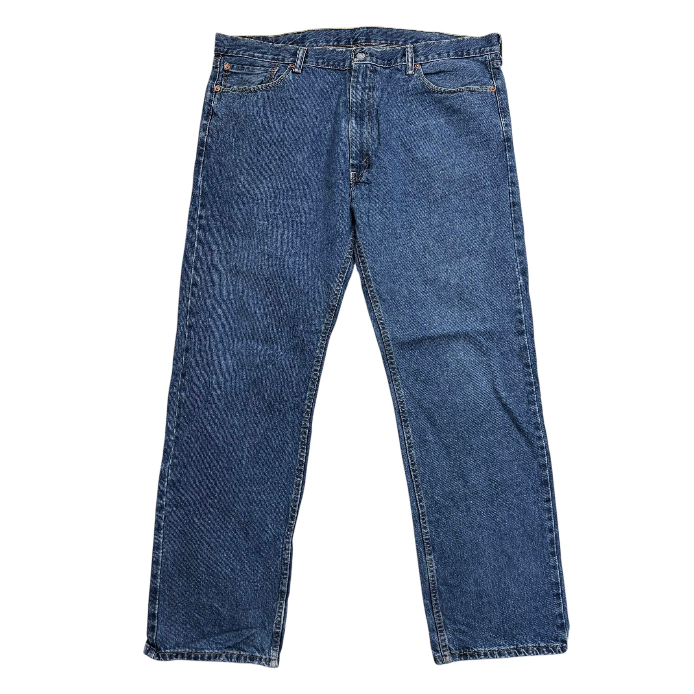 Levis 505 Jeans W42 L32 Mens Mid Blue Regular Straight Fit Denim