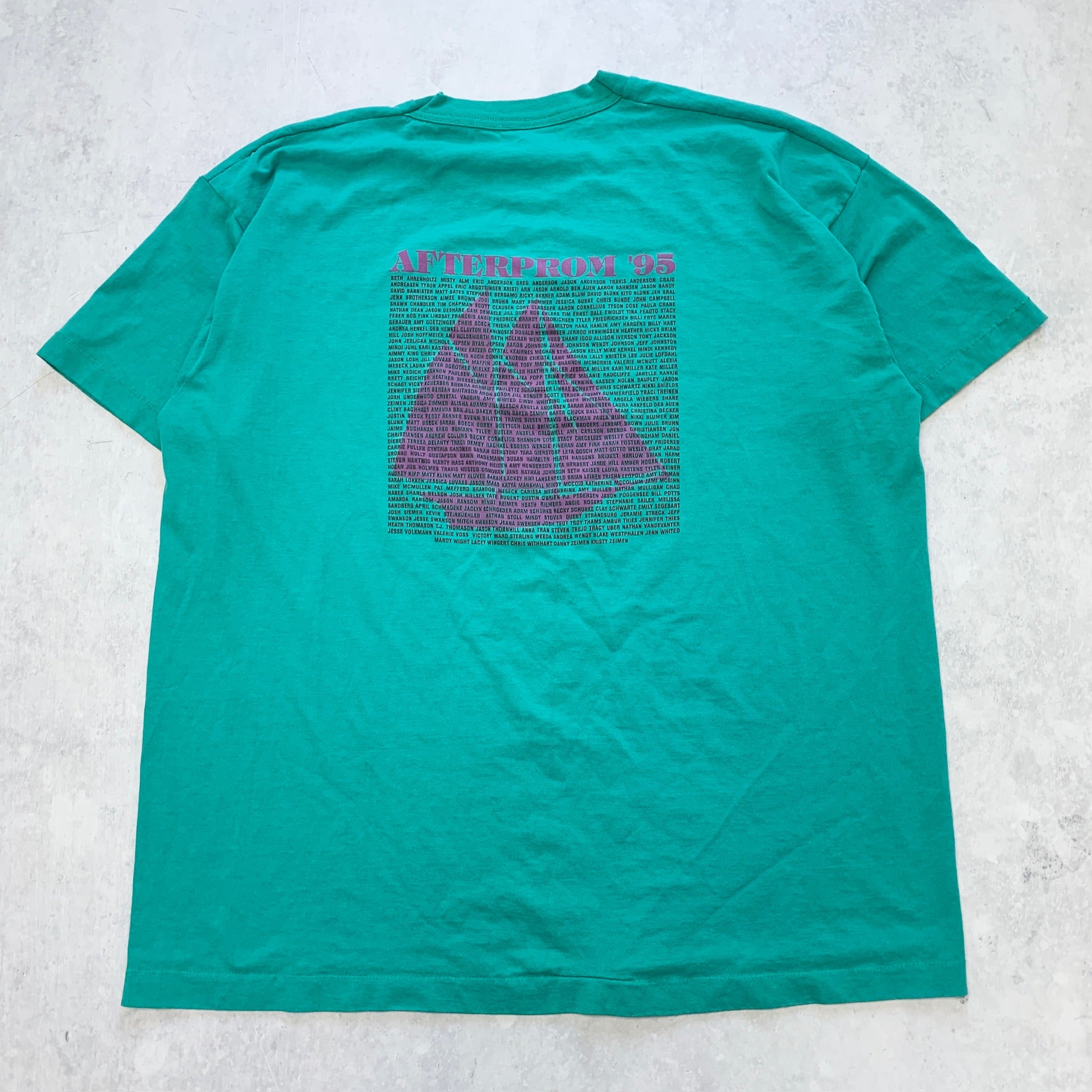 Vintage T Shirt Mens XXL Green Teal Single Stitch Graphic Print 90s USA Tourist