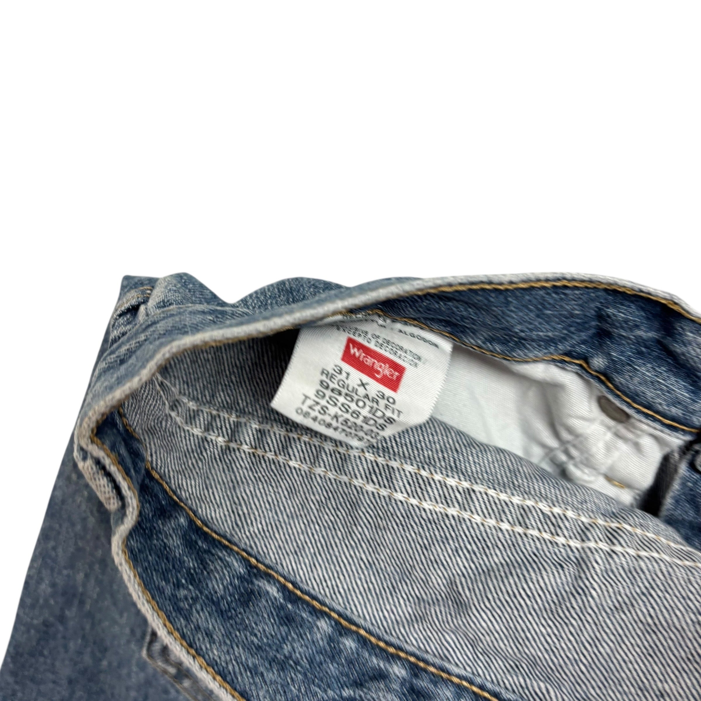 Wrangler Denim Shorts W31 Mens Mid Blue 7in Regular Fit