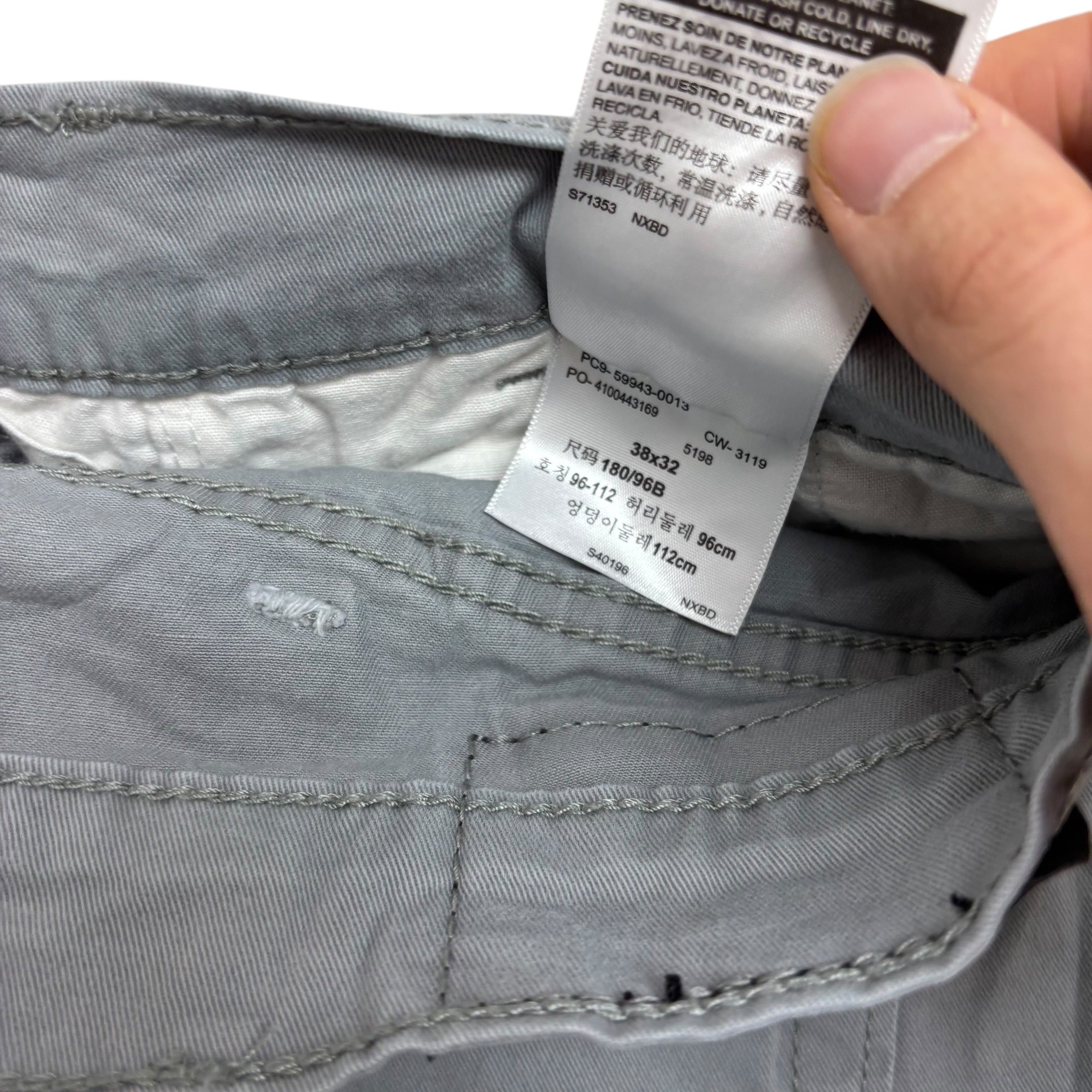 Levis Signature Trousers W38 L32 Mens Grey Athletic Fit Stretch Pants (E)
