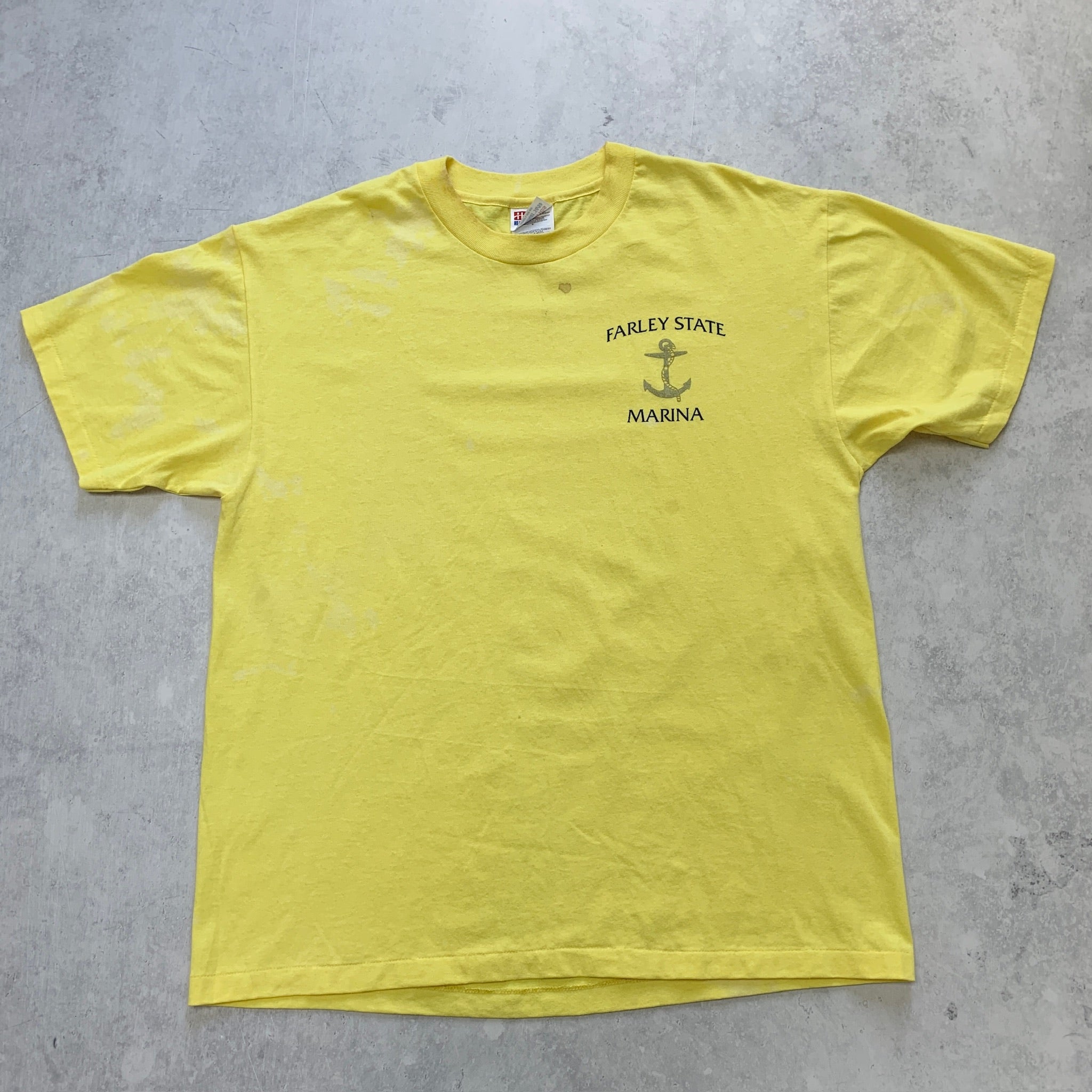 Vintage T Shirt Mens Large Yellow Single Stitch Graphic Print 90s USA