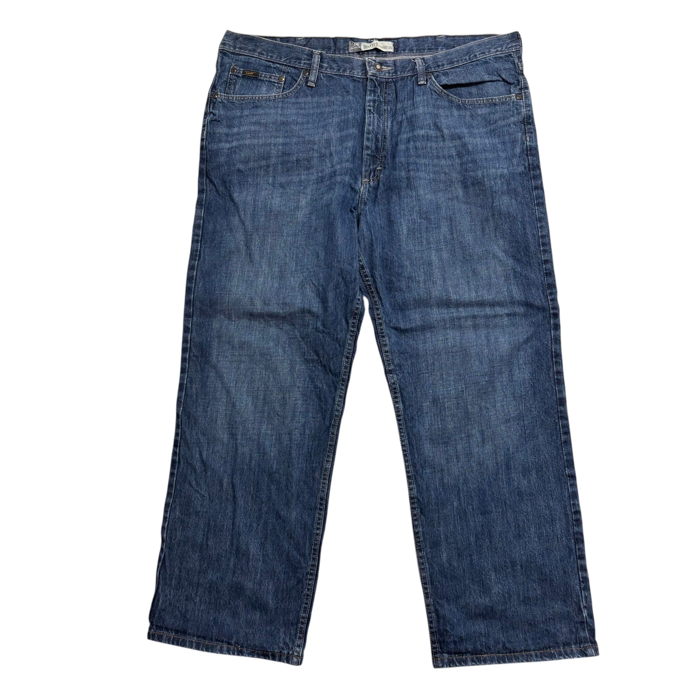 Lee Jeans W42 L30 Mens Dark Blue Relaxed Straight Fit Baggy Vintage Denim (E)