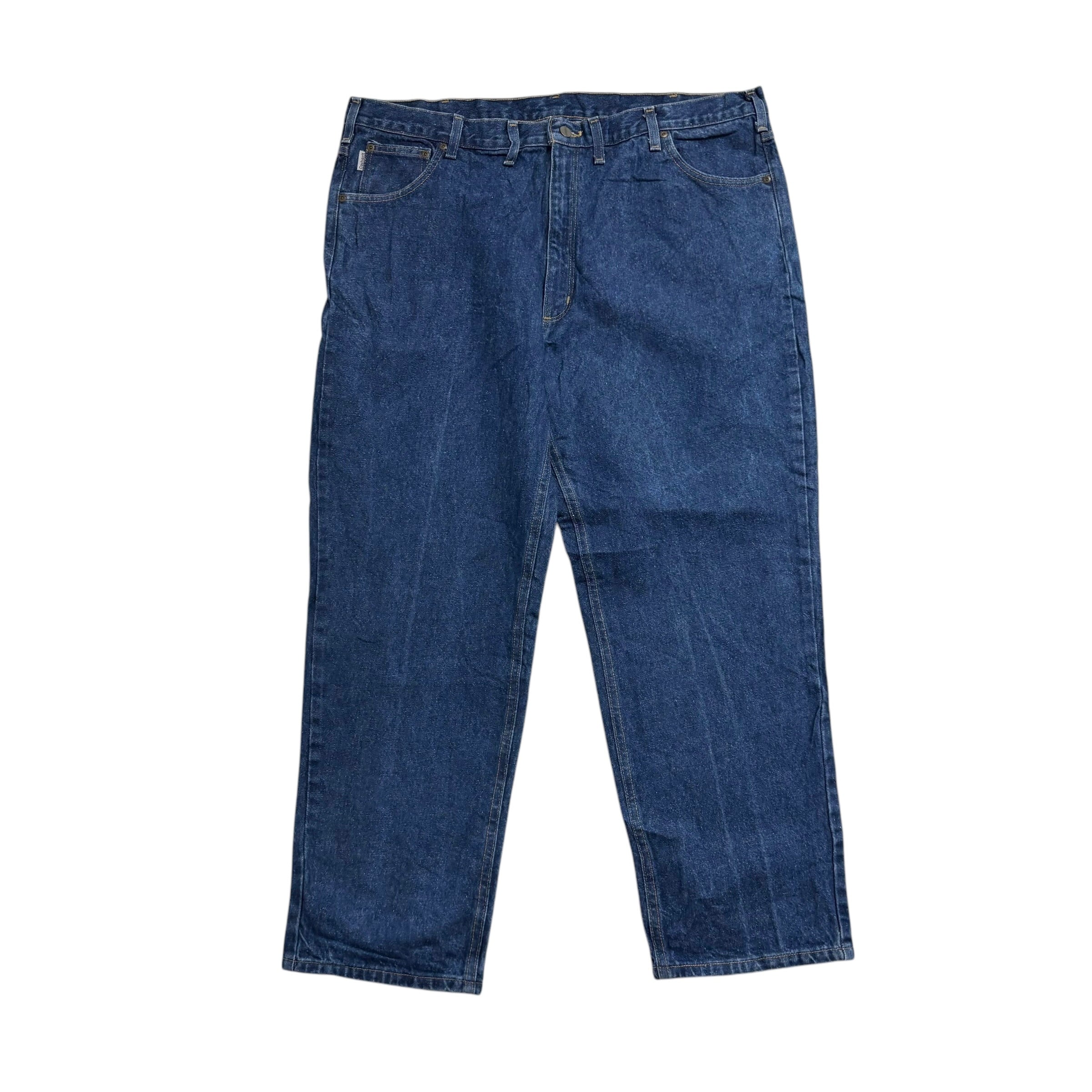 Carhartt Jeans W42 L30 Mens Mid Blue Relaxed Straight Fit Denim (E)