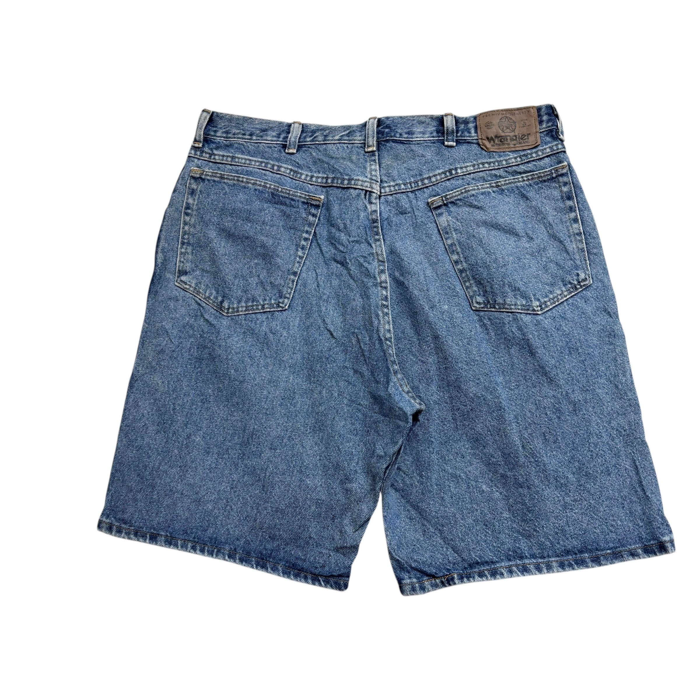 Vintage Wrangler Baggy Jorts W36 Mens Denim Shorts Light Blue Relaxed Fit (E)