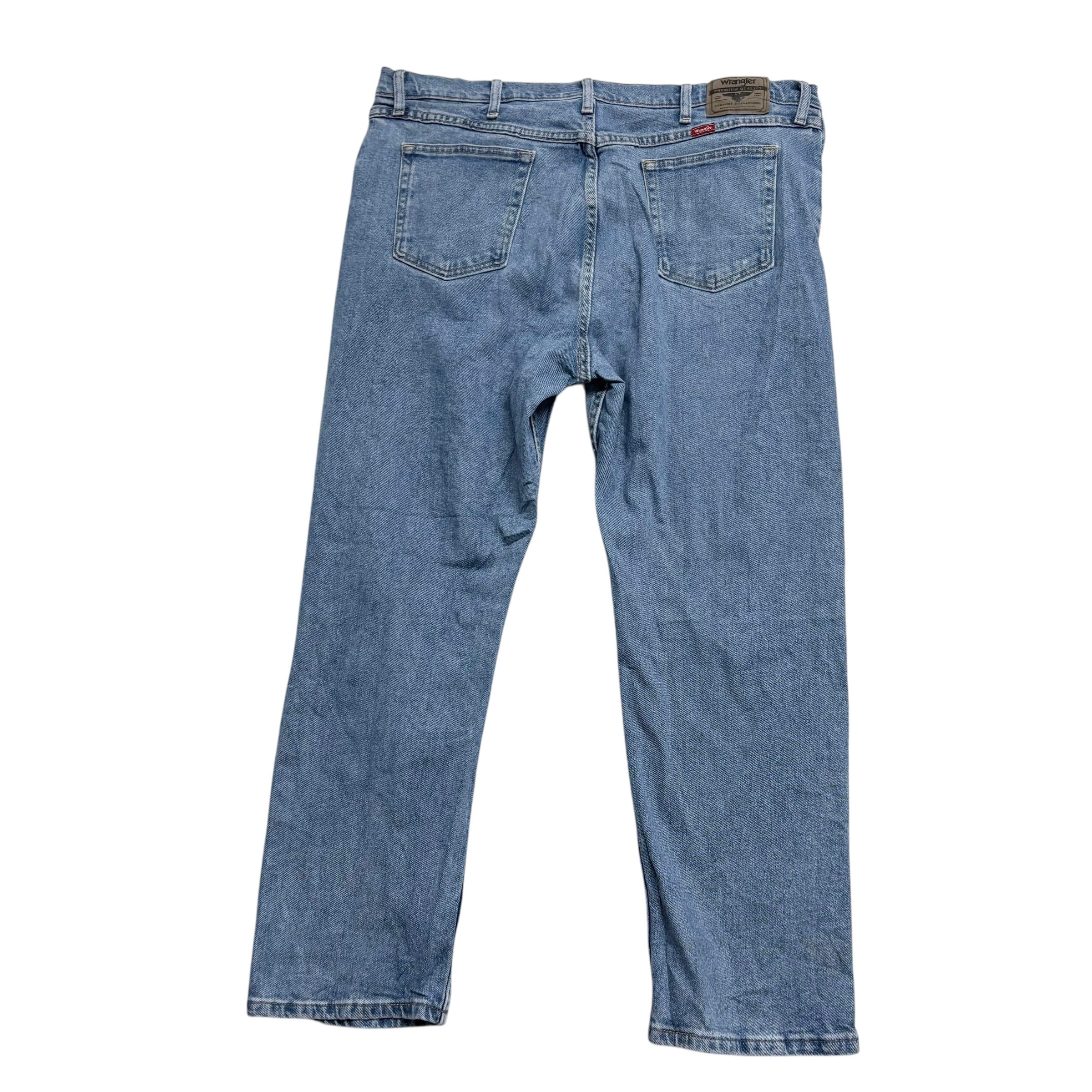 Wrangler Jeans W42 L30 Mens Light Blue Regular Straight Fit Stretch Denim (E)