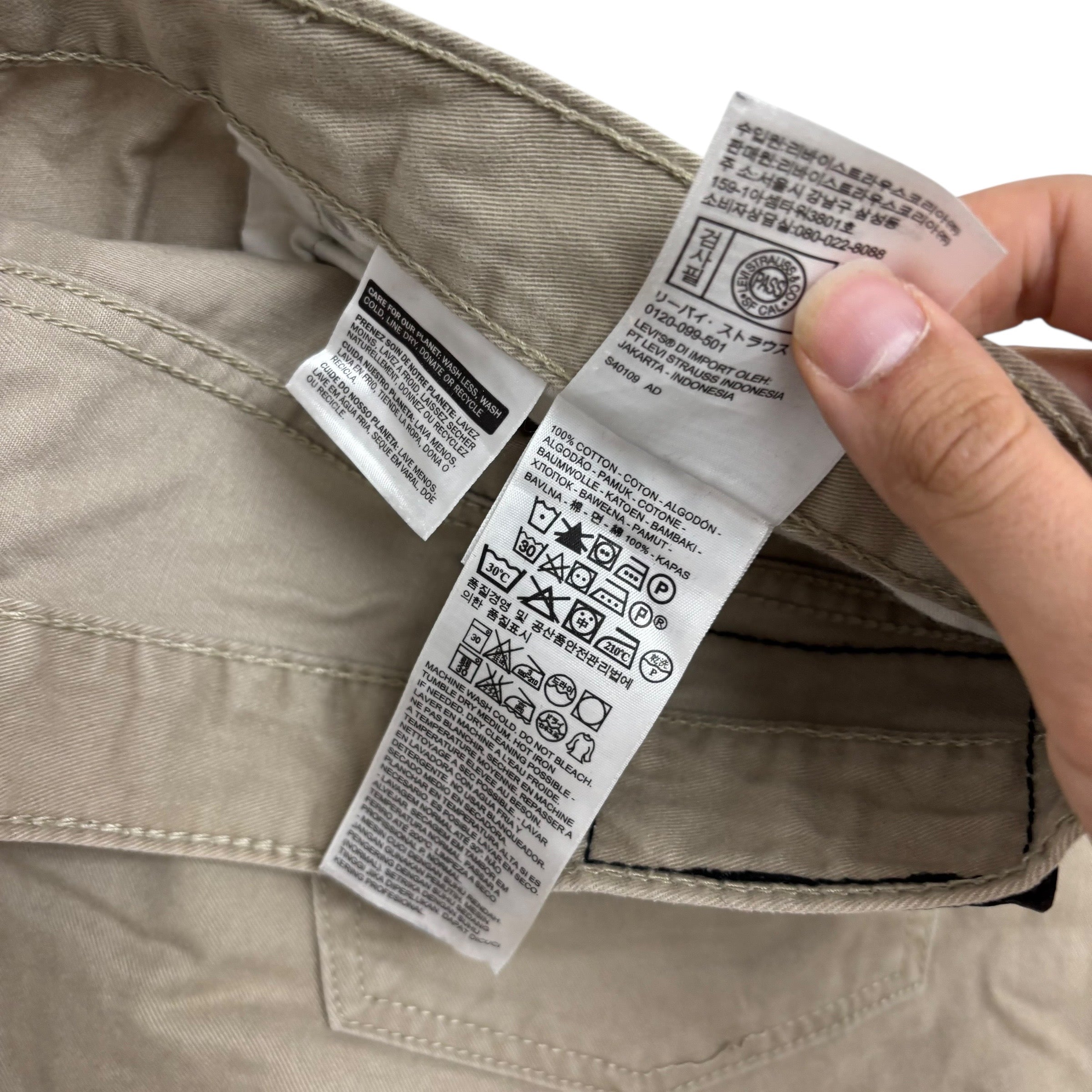 Levis 514 Trousers W40 L32 Mens Cream Regular Straight Fit Cotton Pants (E)