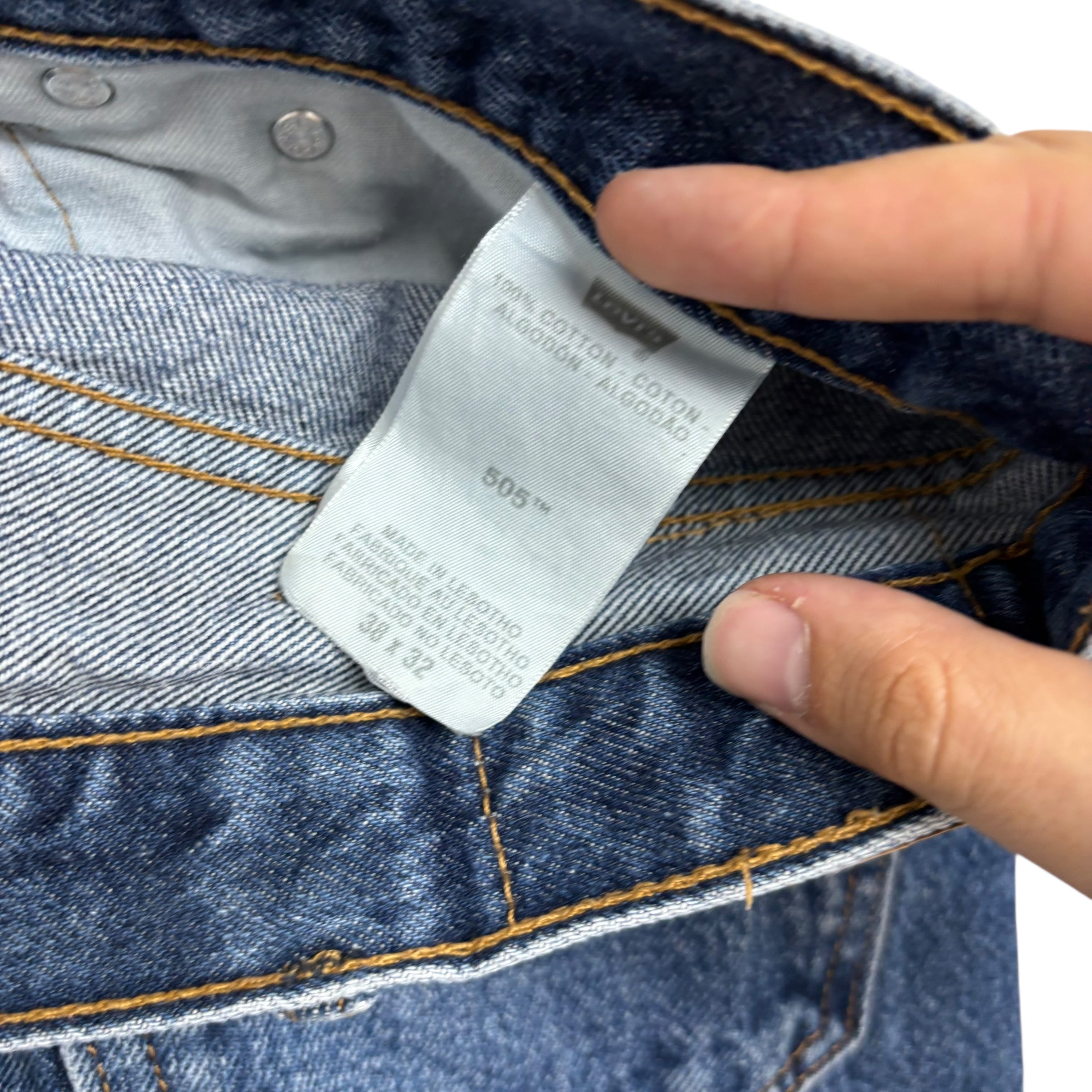 Levis 505 Jeans W38 L32 Mens Mid Blue Regular Straight Fit Vintage Denim