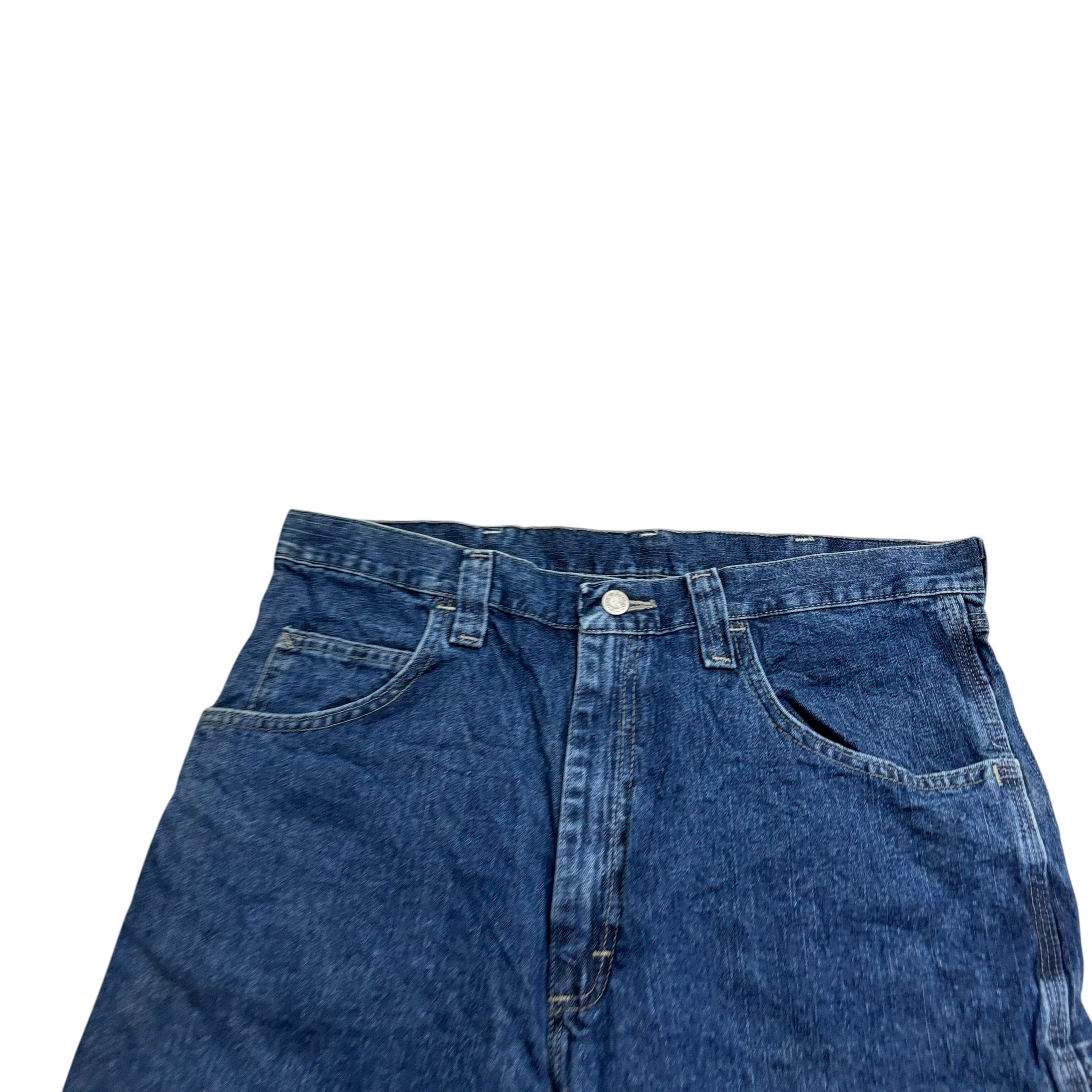 Wrangler Baggy Jorts W34 Mens Mid Blue Carpenter Denim Shorts Relaxed Fit