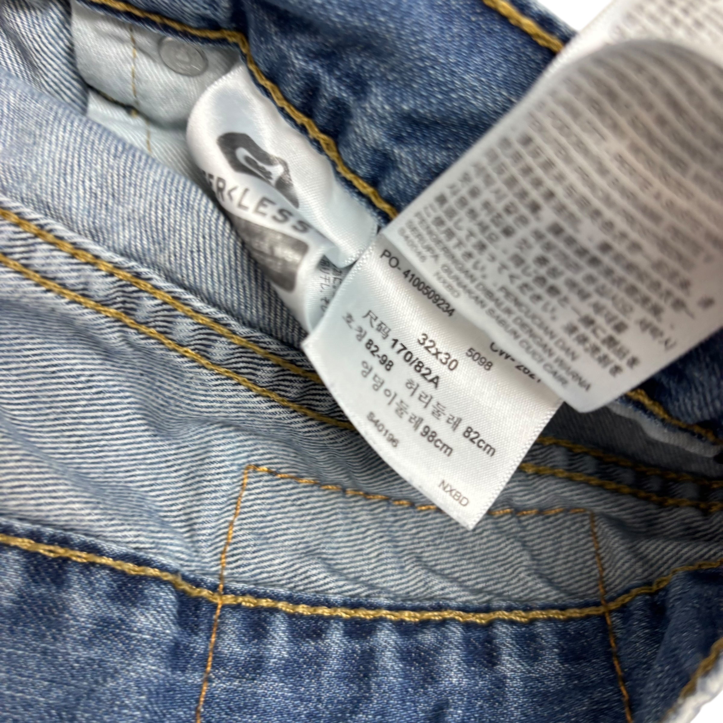 Levis 559 Jeans W32 L29 Mens Mid Blue Regular Straight Fit Denim (E)