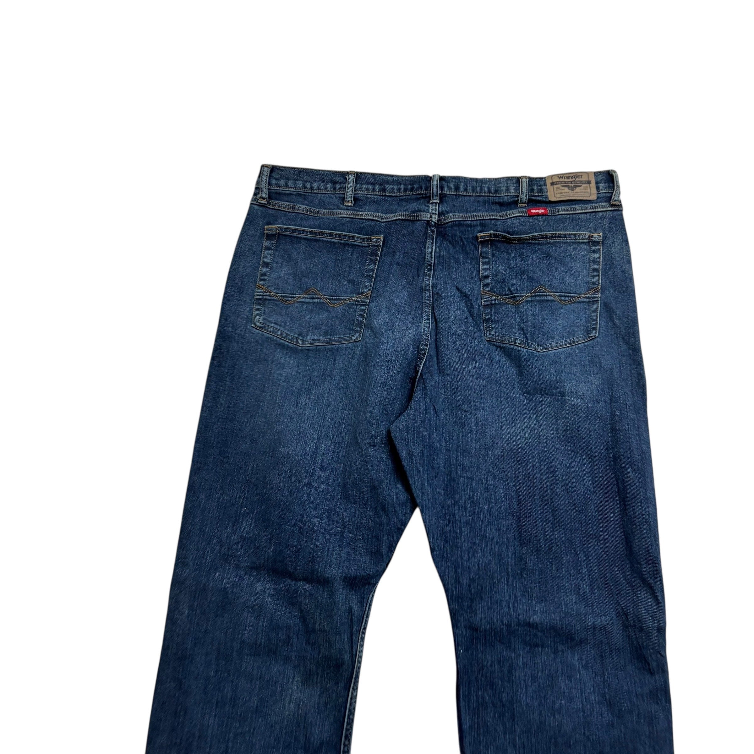 Wrangler Jeans W40 L32 Mens Dark Blue Relaxed Bootcut Fit Stretch Denim (E)