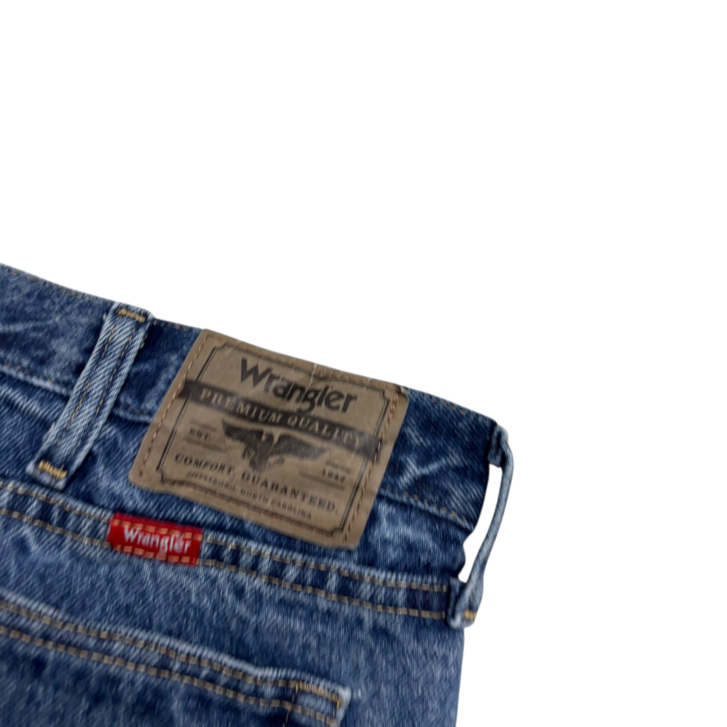 Wrangler Jeans W37 L32 Mens Mid Blue Baggy Relaxed Straight Fit Denim (E)