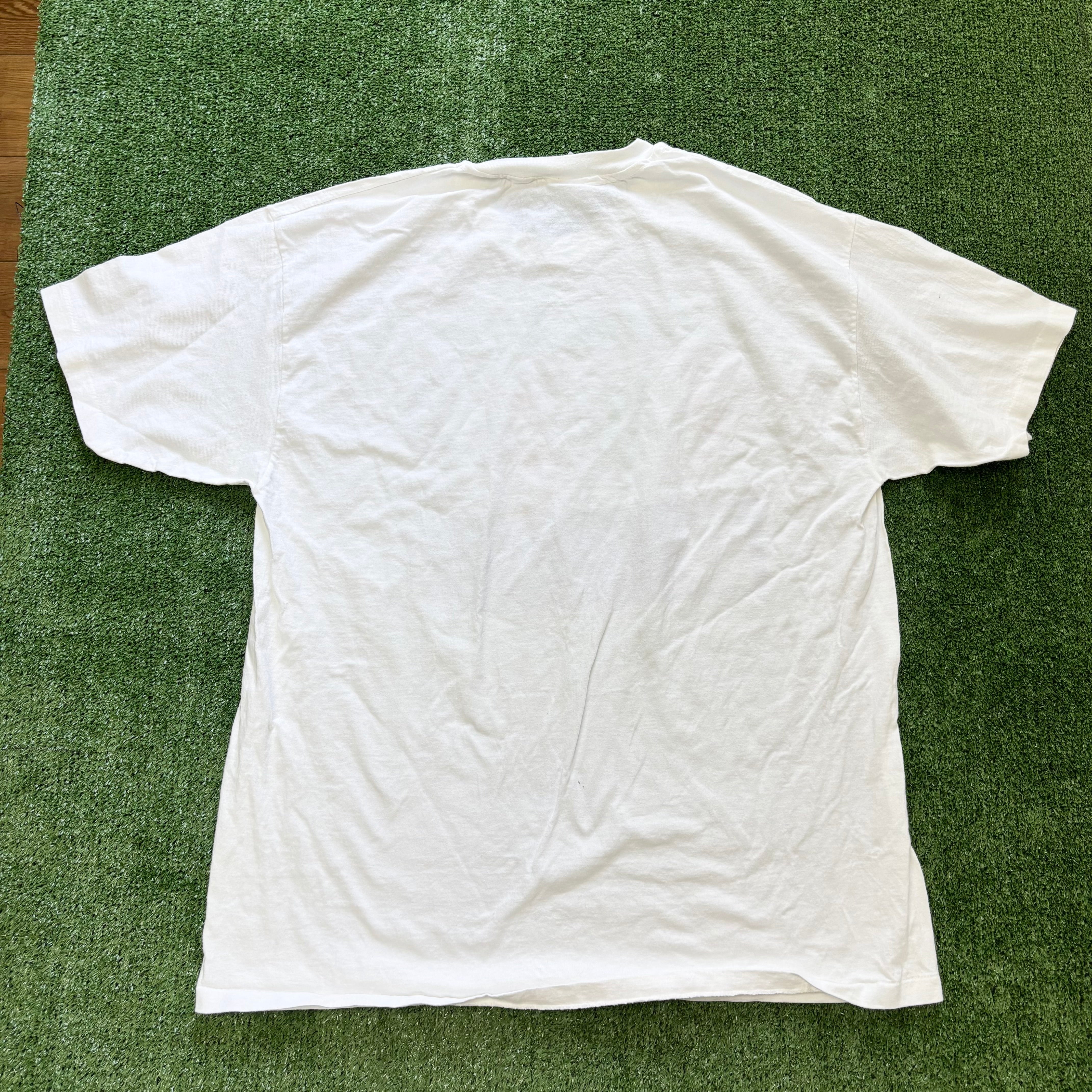 Vintage T Shirt Mens XL White Single Stitch Graphic Print 90s Olympics (E)