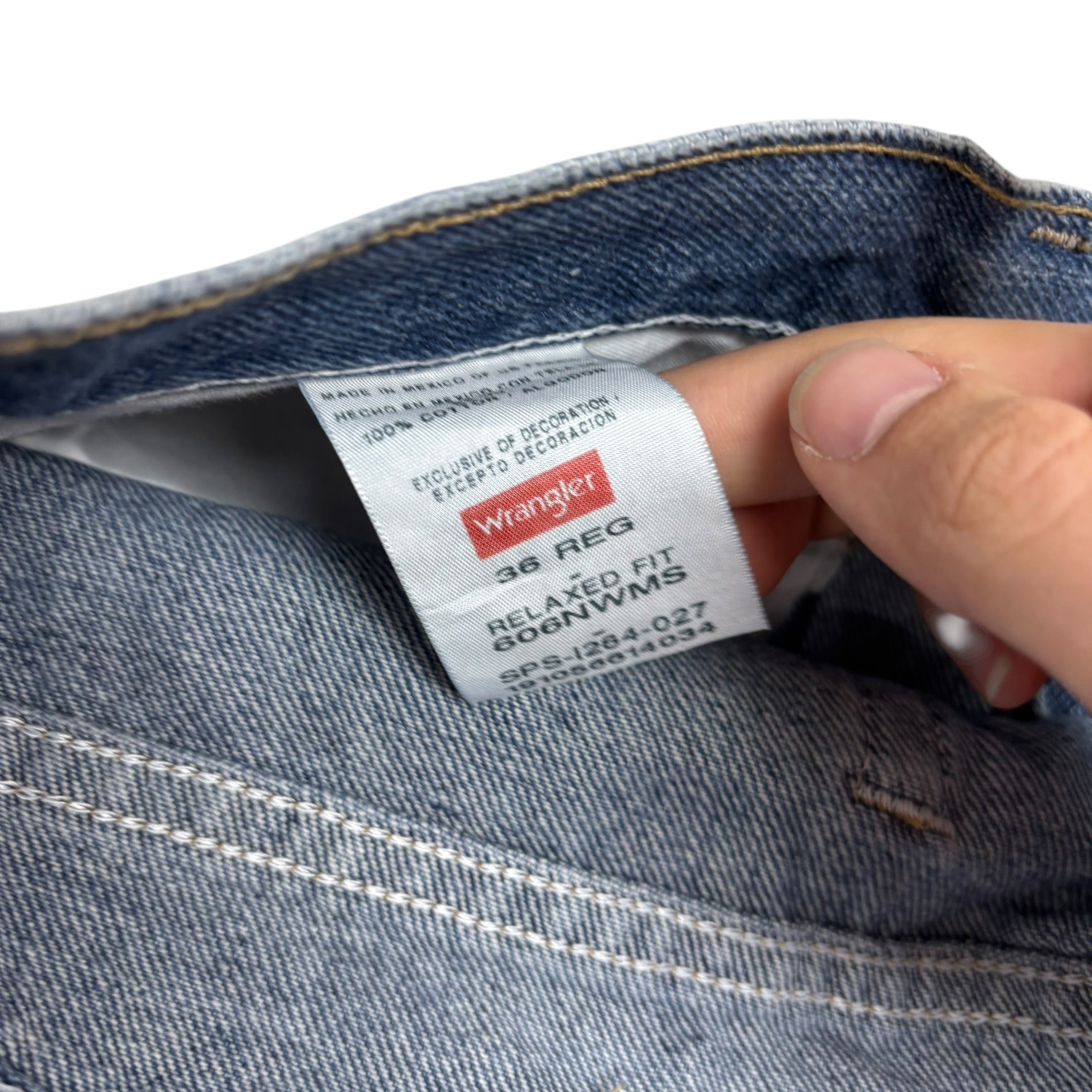 Wrangler Baggy Jorts W36 Mens Denim Shorts Mid Blue Relaxed Fit (E)