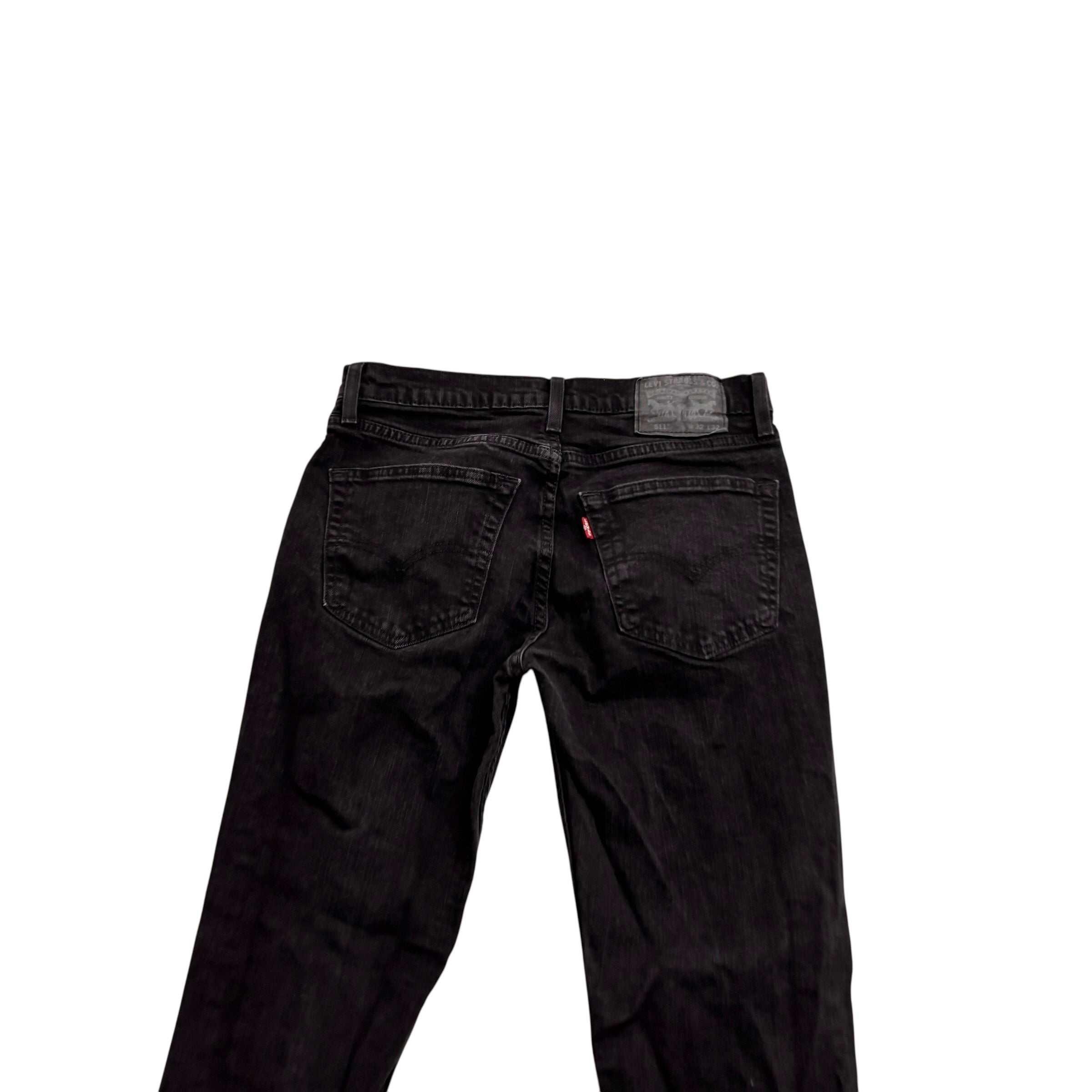 Levis 511 Jeans W30 L31 Mens Black Slim Fit Stretch Denim (E)