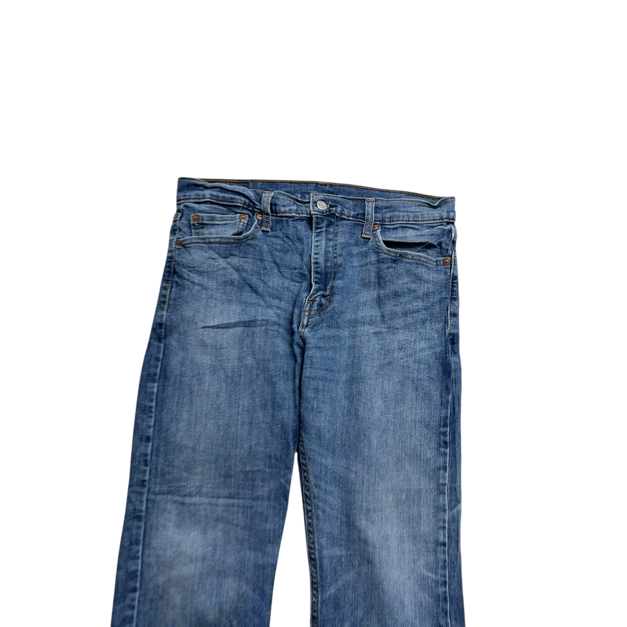 Levis 514 Jeans W33 L27 Mens Mid Blue Slim Straight Fit Stretch Denim (E)